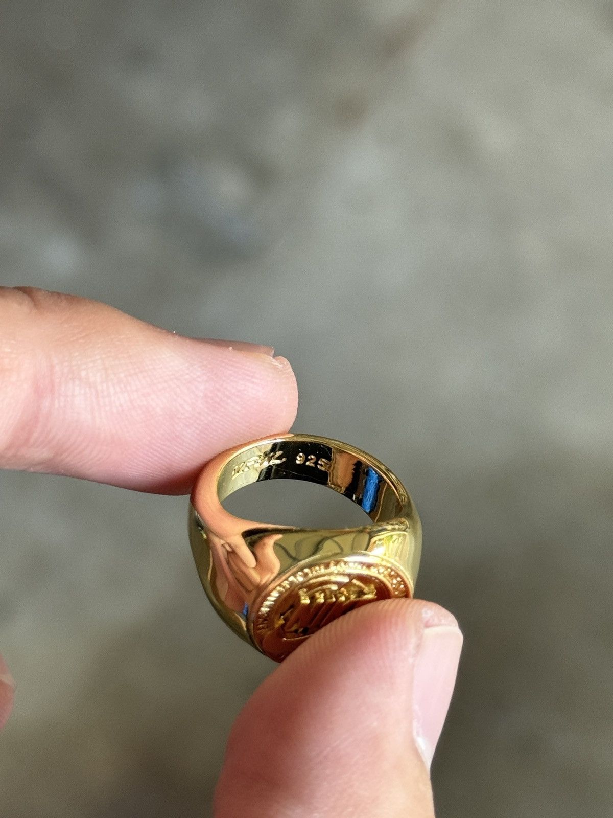 Nike Size 7 Nike Basketball Signet Ring 18k Gold Plated Grailed