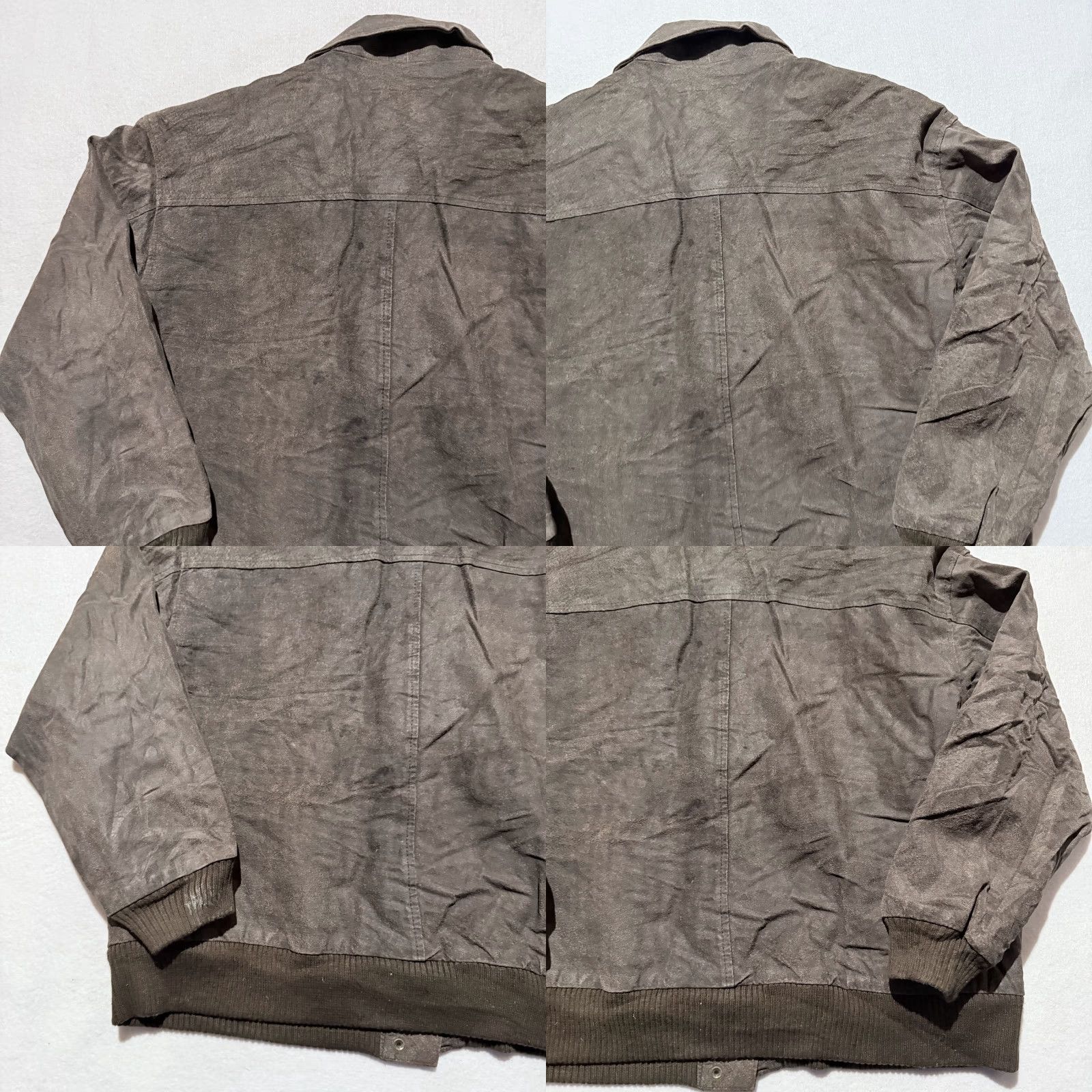 Vintage VINTAGE Explorations Leather Bomber Jacket Men Gray Map Lined Size M Size US M / EU 48-50 / 2 - 8 Thumbnail