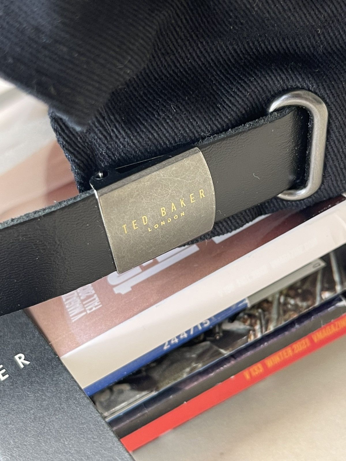 Ted Baker (new+tag) Ted Baker London black men hat cap leather strap Size ONE SIZE - 3 Thumbnail