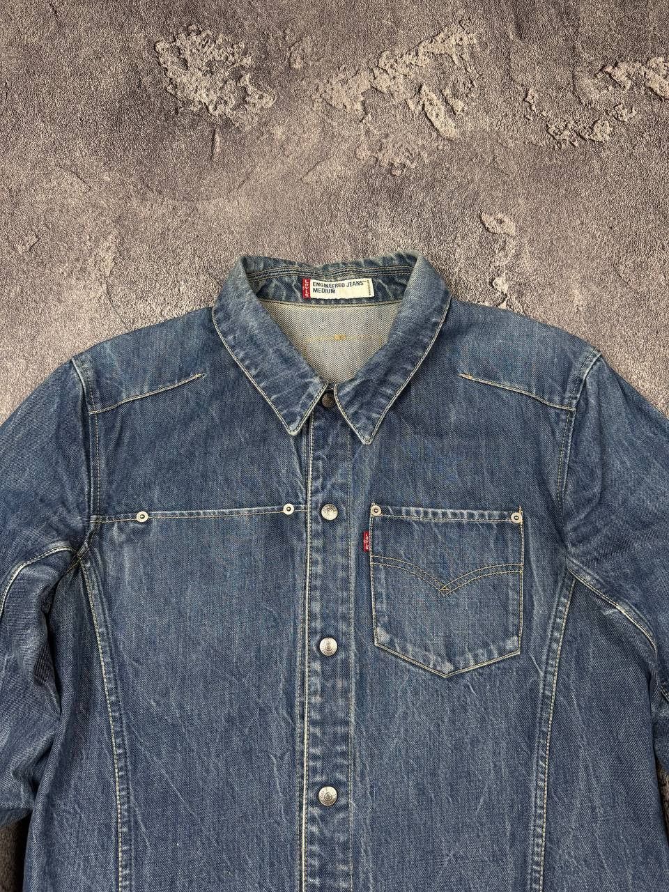 Levi's Vintage Clothing Vintage 2000s Levi's Engineered Blue Denim Jacket Jeans LEJ Size US M / EU 48-50 / 2 - 3 Thumbnail