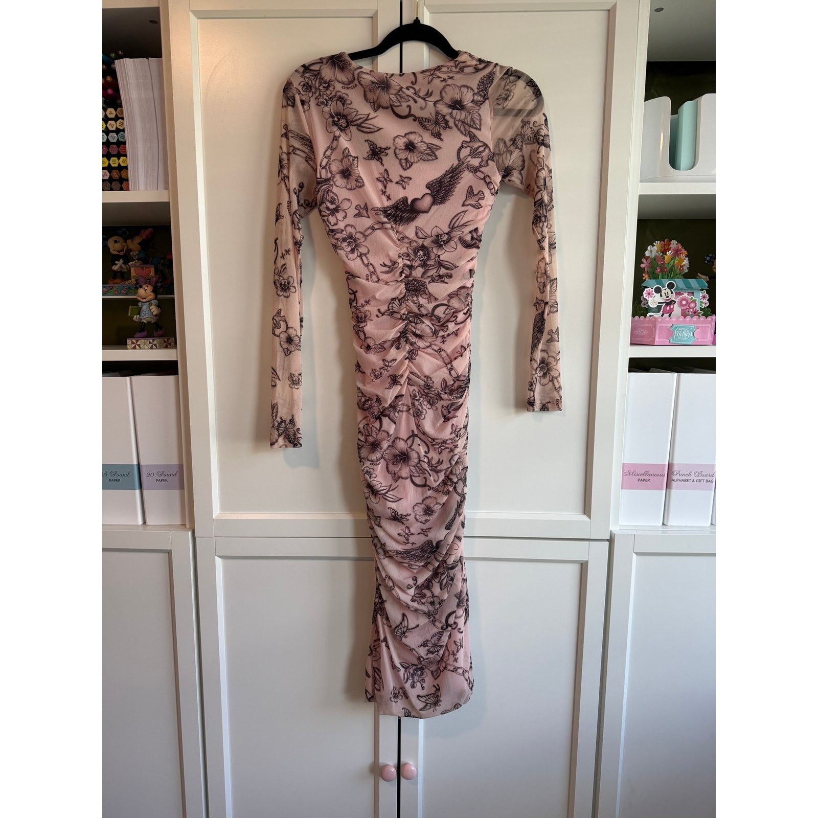 Pinko Pinko Pink Floral Mesh Bodycon Midi Dress Women M - G017 Size M / US 6-8 / IT 42-44 - 8 Thumbnail