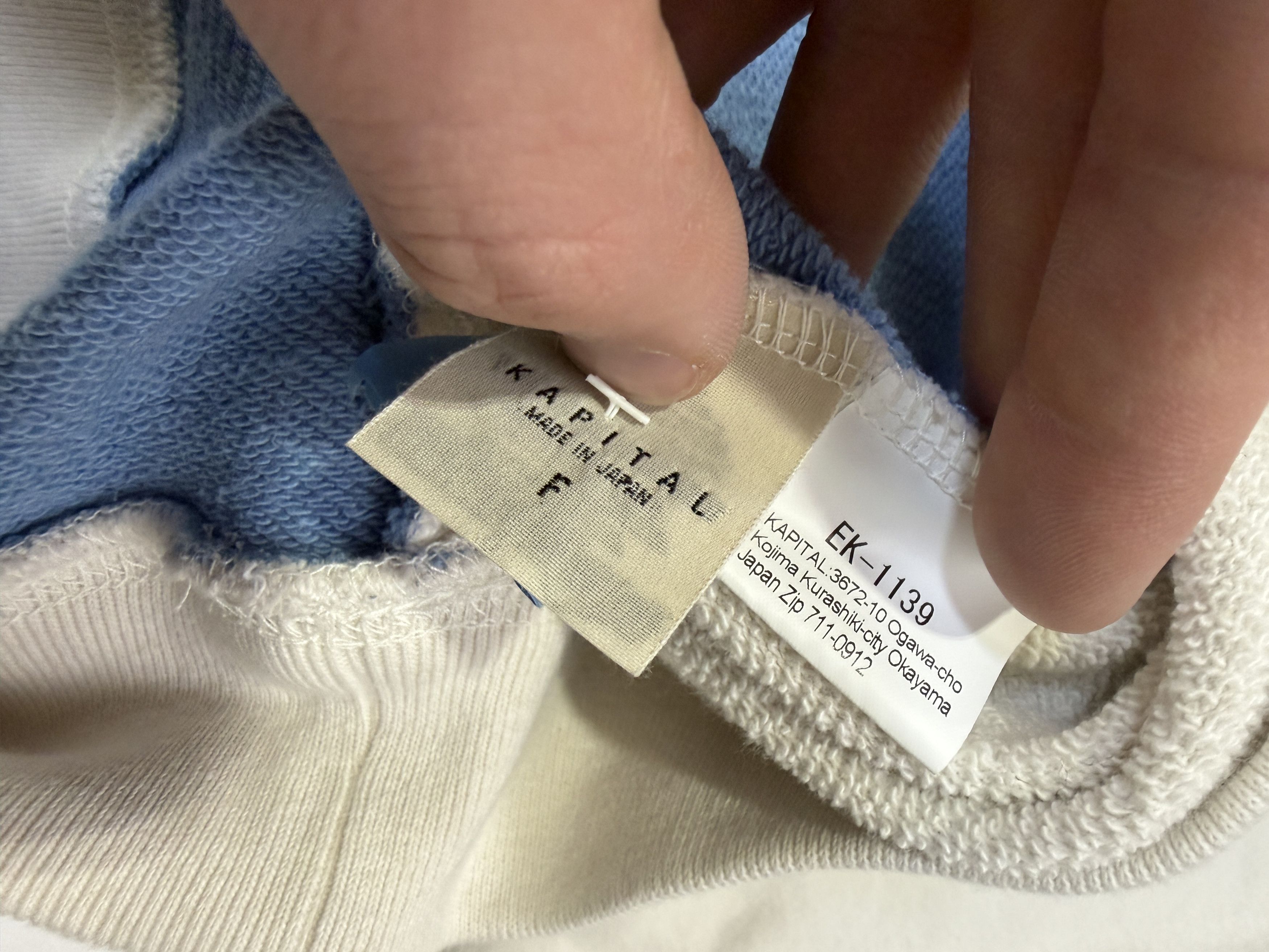 Kapital Kapital Bone Skeleton 2 Tone Blue Crewneck Sweatshirt Size US L / EU 52-54 / 3 - 7 Thumbnail