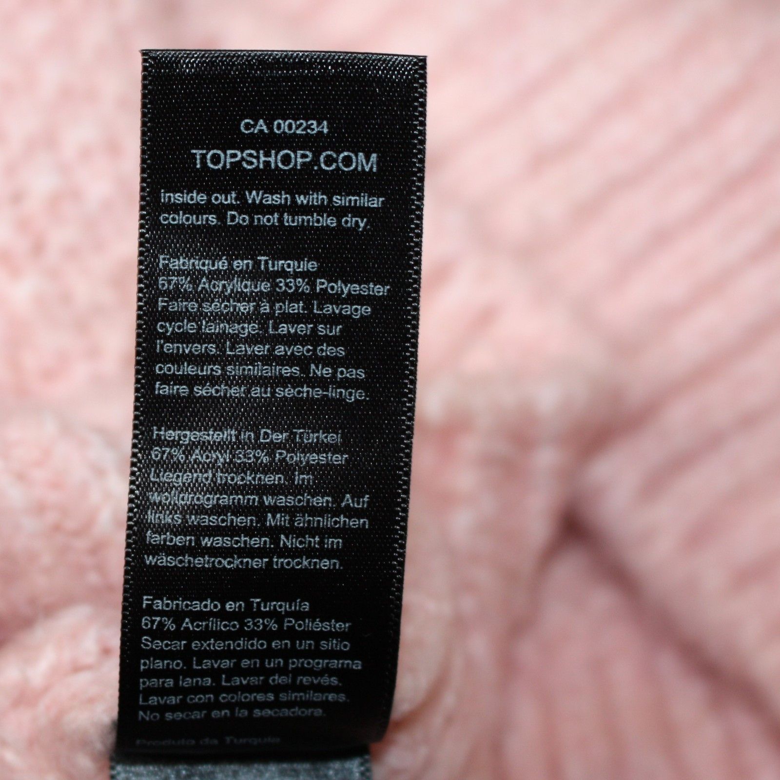 Topshop Crop Balloon Sleeve Sweater in Pink & size Small or US 4-6 Size S / US 4 / IT 40 - 8 Thumbnail