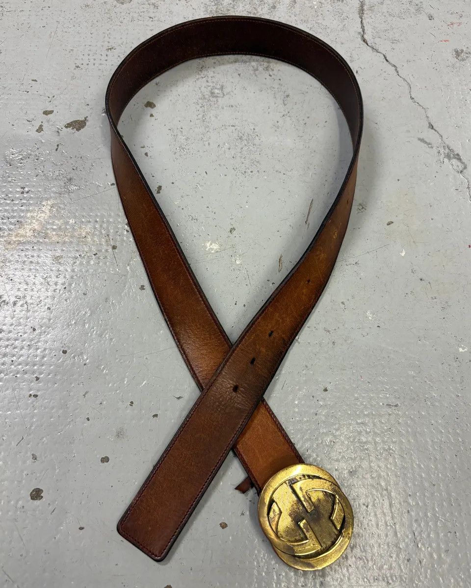 Gucci 2000s Gucci Brown Leather Propaganda belt by Tom Ford Size ONE SIZE - 1 Thumbnail