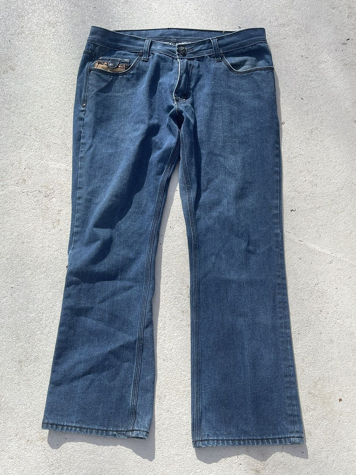 Grey Blac Label studded jeans size 44x33 tagged as... - Depop