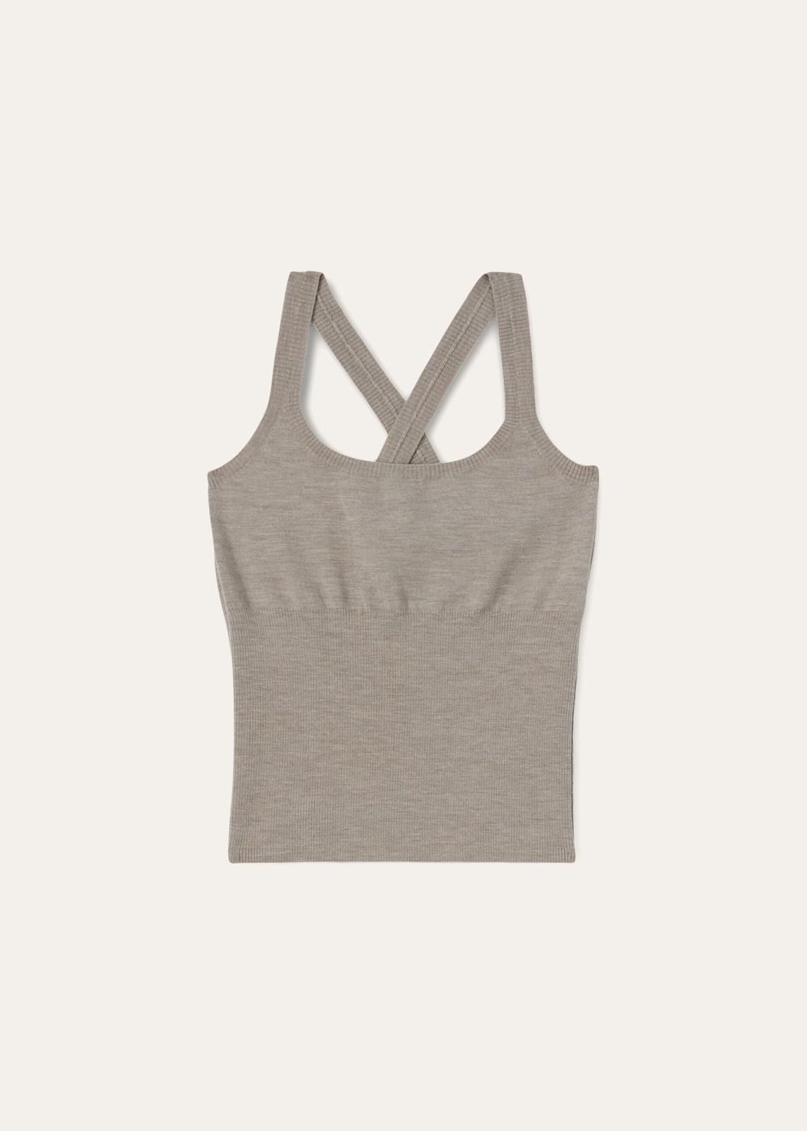Loro Piana o1srvl11e1124 Cocooning Crossed Straps Skinny Fit Tank Top Size M / US 6-8 / IT 42-44 - 1 Thumbnail