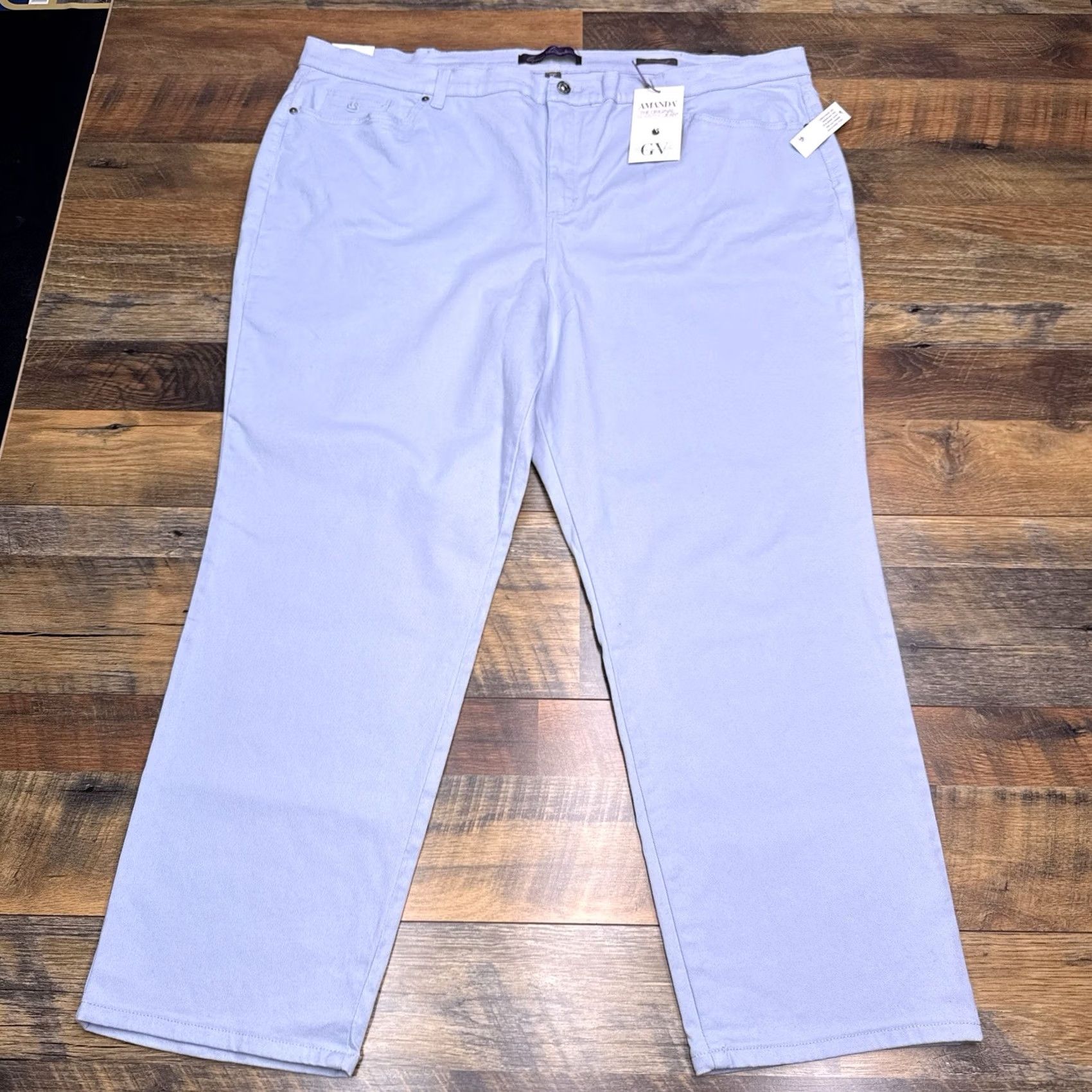 Gloria Vanderbilt Gloria Vanderbilt Amanda Jeans 24W Blue Classic Rise Tapered Leg Womens Plus 28in 5-Pocket Denim Cotton Spandex Size 42" / US 20 - 2 Thumbnail