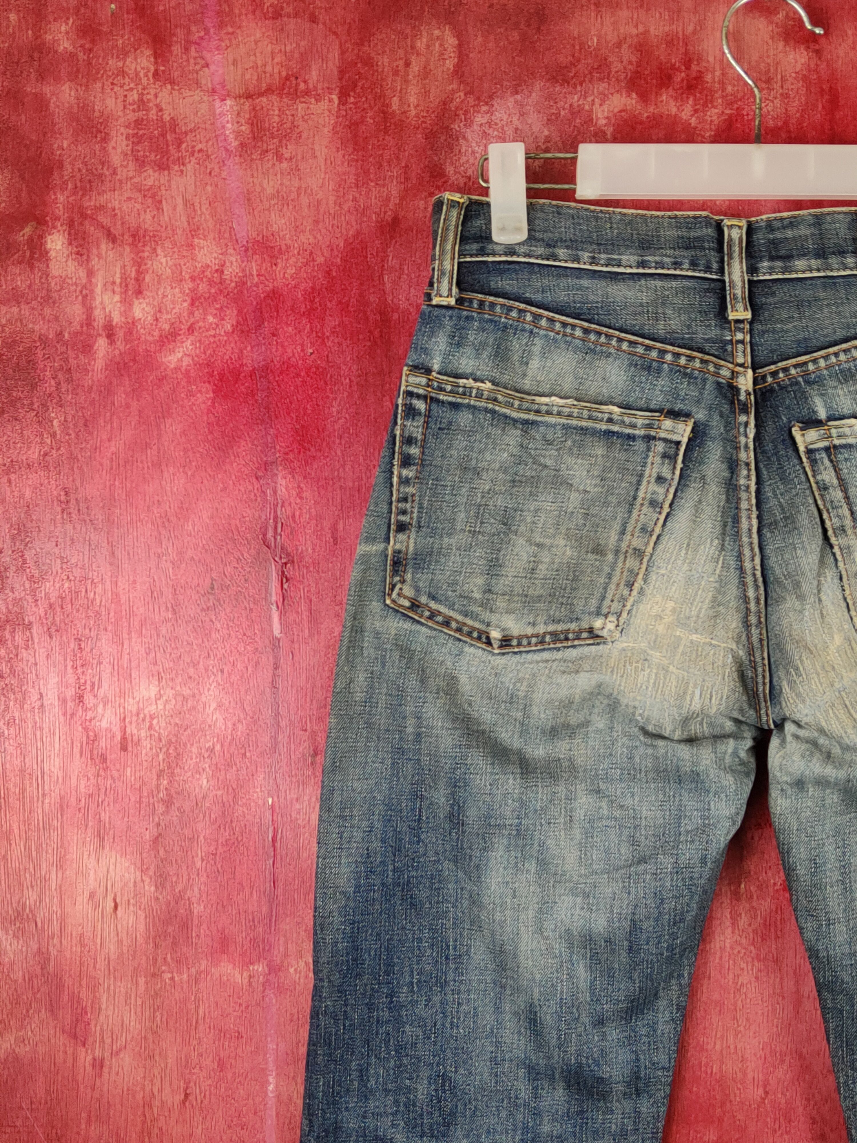 Japanese Brand Uniqlo Dark Blue Distressed Ripped Jeans #S1805 Size US 28 / EU 44 - 9 Thumbnail