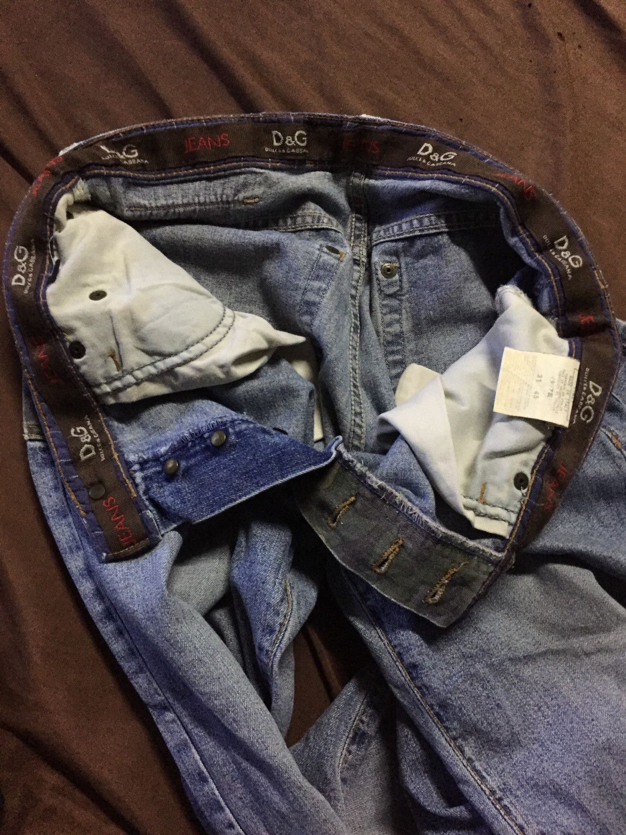 Dolce & Gabbana × Vintage Vintage D&G Baggy Stone Washed Cropped Denim Size US 31 - 9 Thumbnail