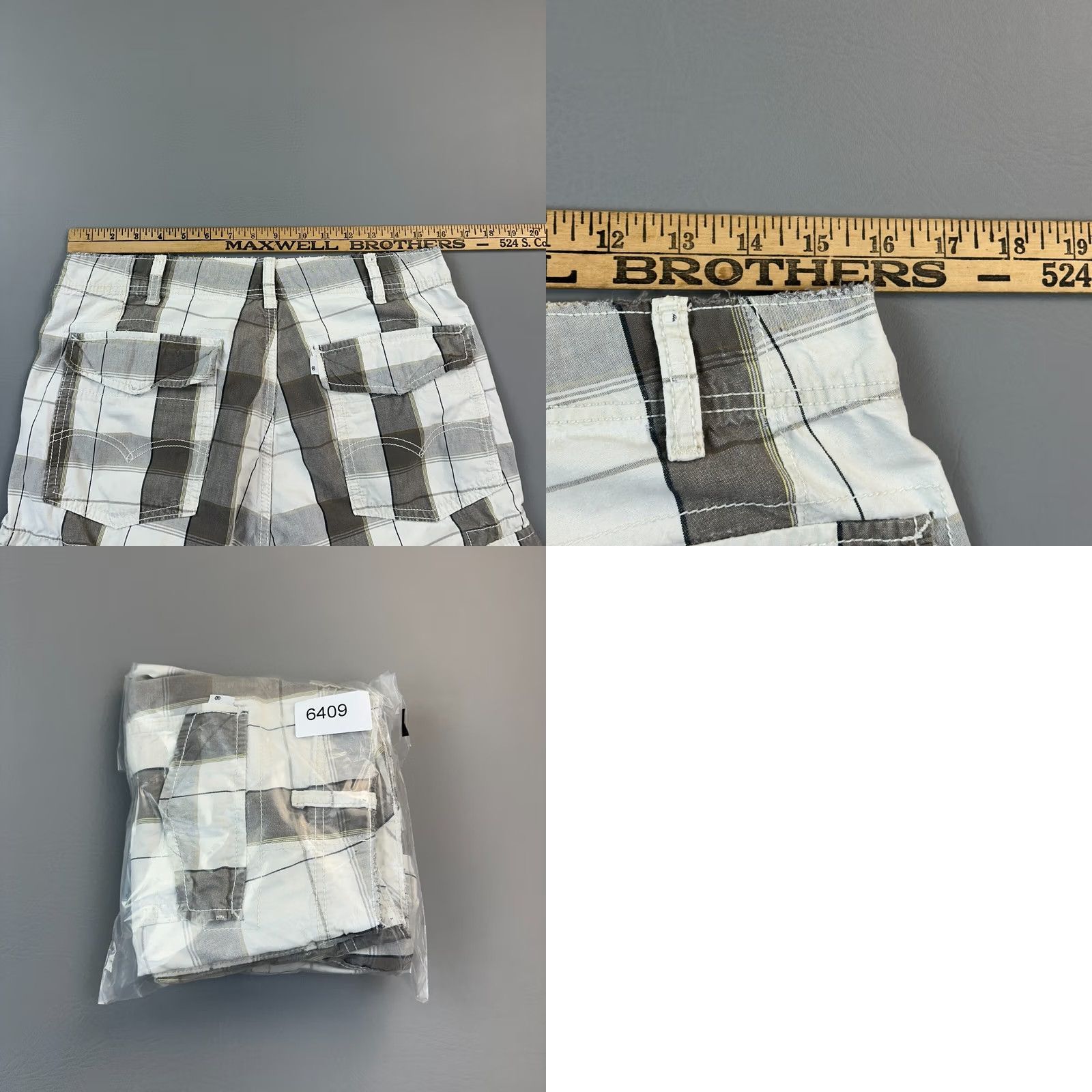 Levi's VINTAGE Levi's Shorts Mens 32 Plaid Cargo Baggy White Tab Skate Grunge Y2K Size US 32 / EU 48 - 8 Thumbnail