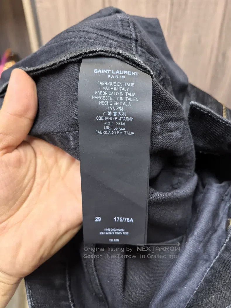 Saint Laurent Paris Saint Laurent Paris Men's knee patch leather zipper denim Size US 29 - 6 Thumbnail