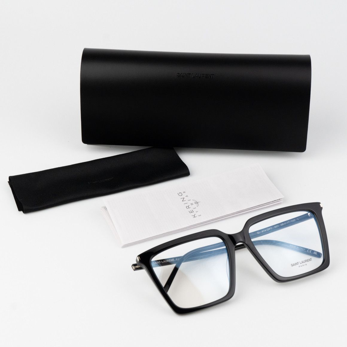 Saint Laurent Paris NEW Saint Laurent SL474OPT 001 Square Unisex Eyeglasses Size ONE SIZE - 10 Thumbnail