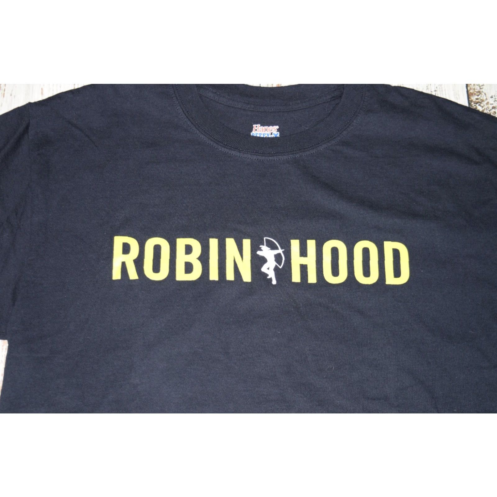Vintage VINTAGE HANES BEEFY ROBIN HOOD T-SHIRT BROADWAY BLACK SHORT SLEEVE MEDIUM 90s MENS Size US M / EU 48-50 / 2 - 2 Thumbnail