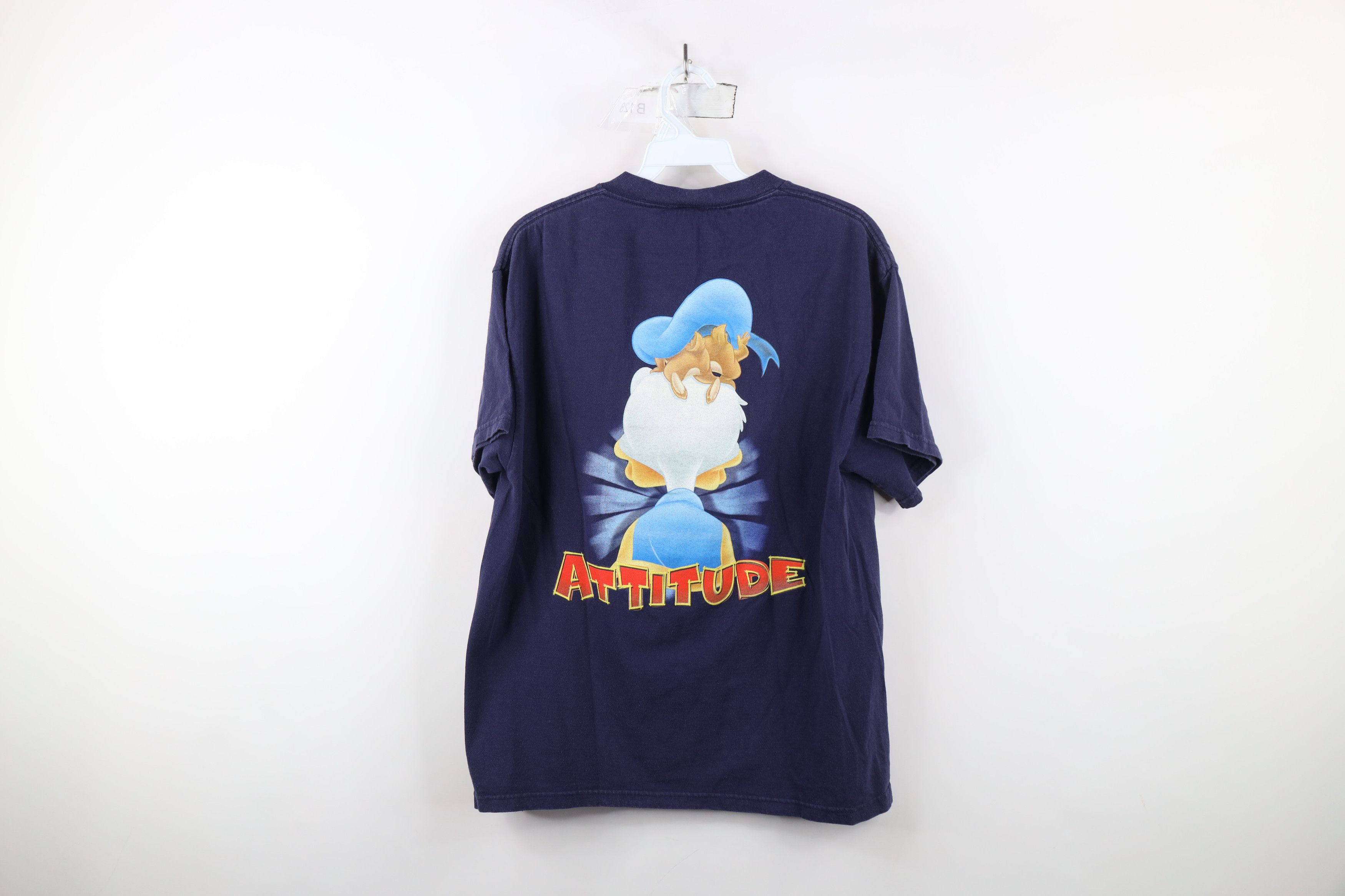 Disney × Vintage Vintage 90s Disney Donald Duck Mad Attitude T-Shirt Blue Size US M / EU 48-50 / 2 - 10 Thumbnail