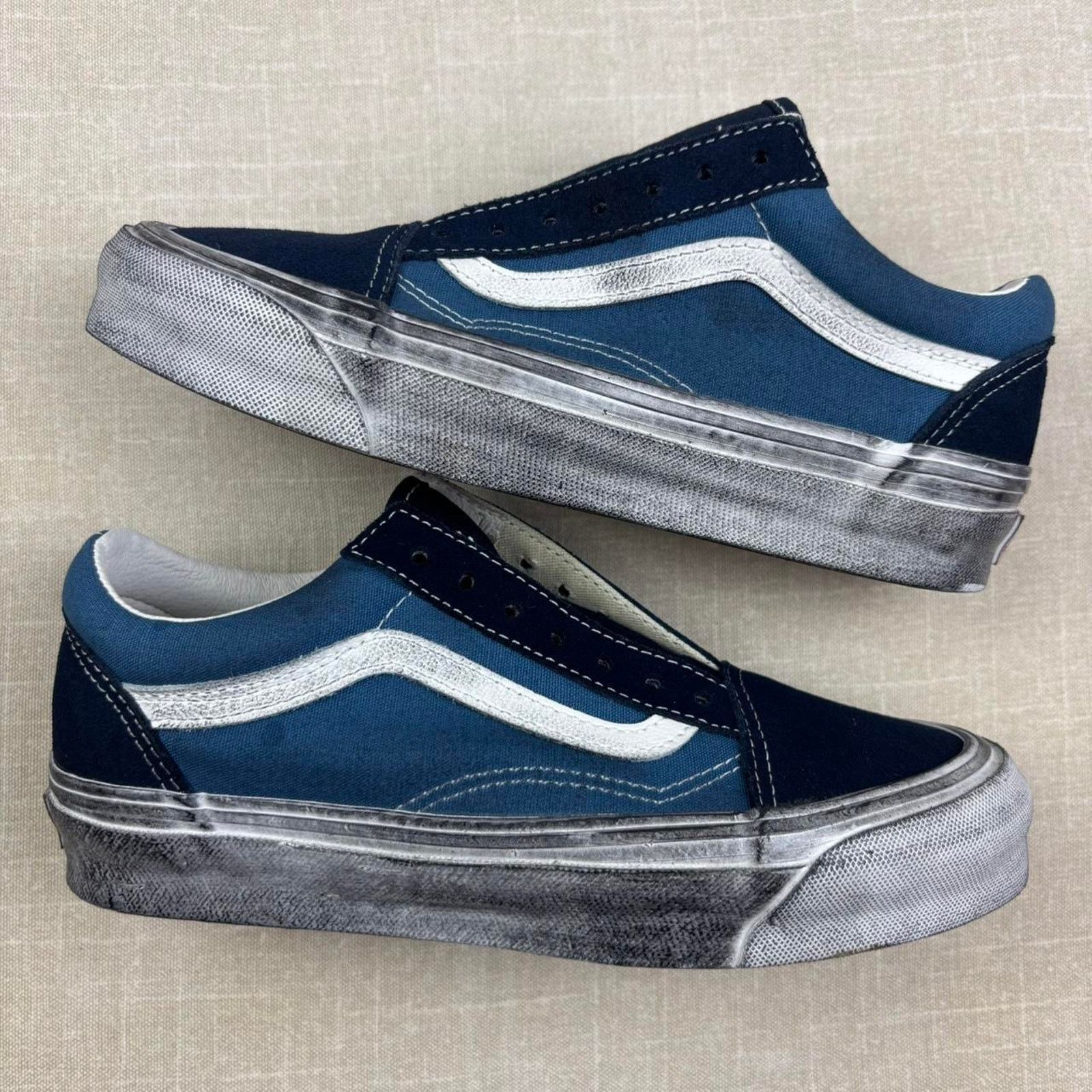 Vans 🧵 Vans OG Old Skool “Stressed Navy” 6W Size US 6 / IT 36 - 2 Thumbnail