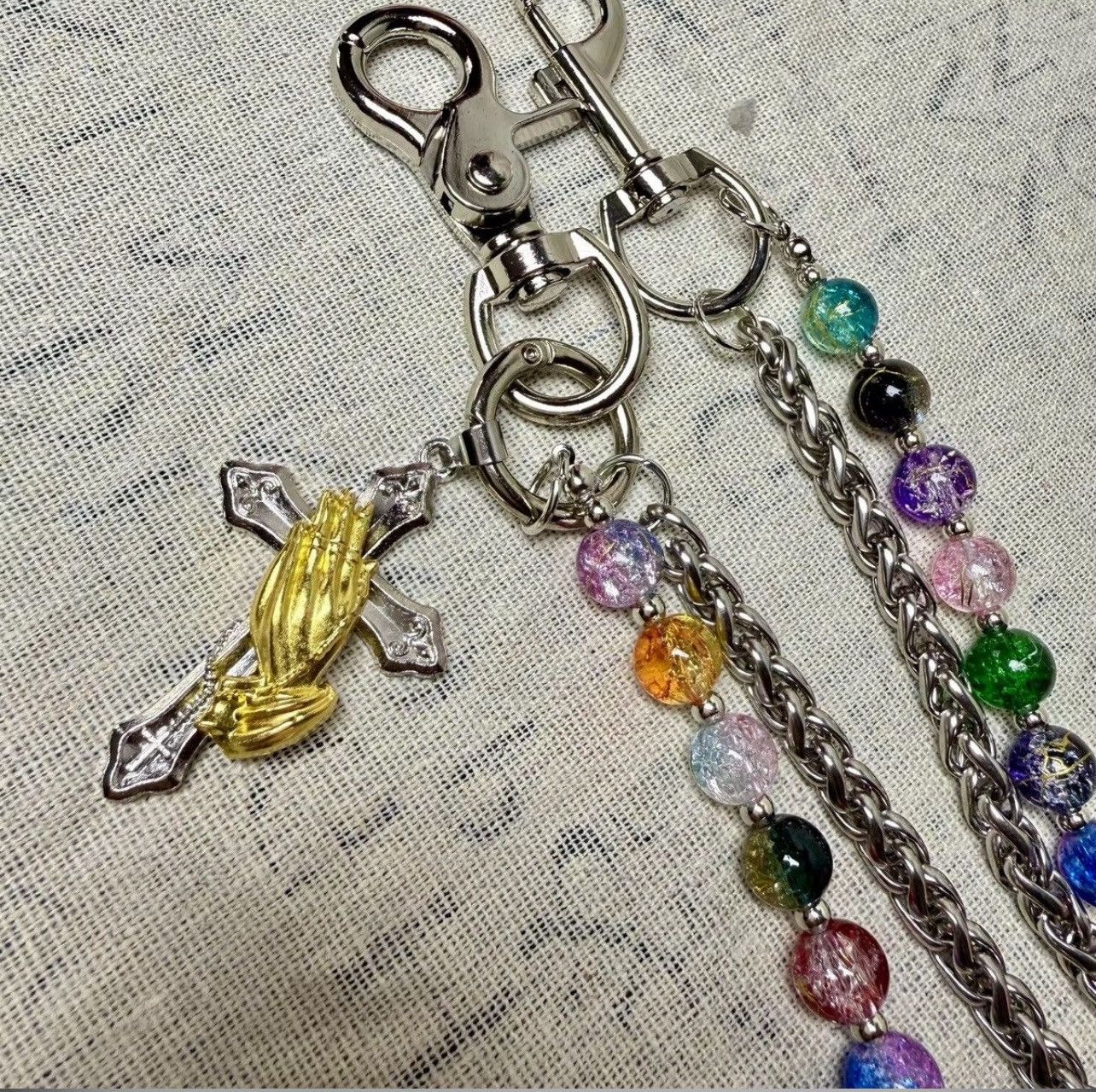 Jewelry Punk Multicolor Beads Style Pant Chain Size ONE SIZE - 3 Thumbnail