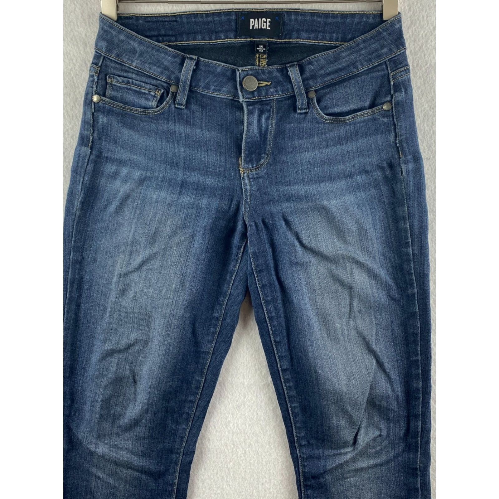 Paige Paige Verdugo Ankle Jeans Womens 25 Petite Stretch Denim USA Made 28x24 Blue Size 42" / US 20 - 2 Thumbnail