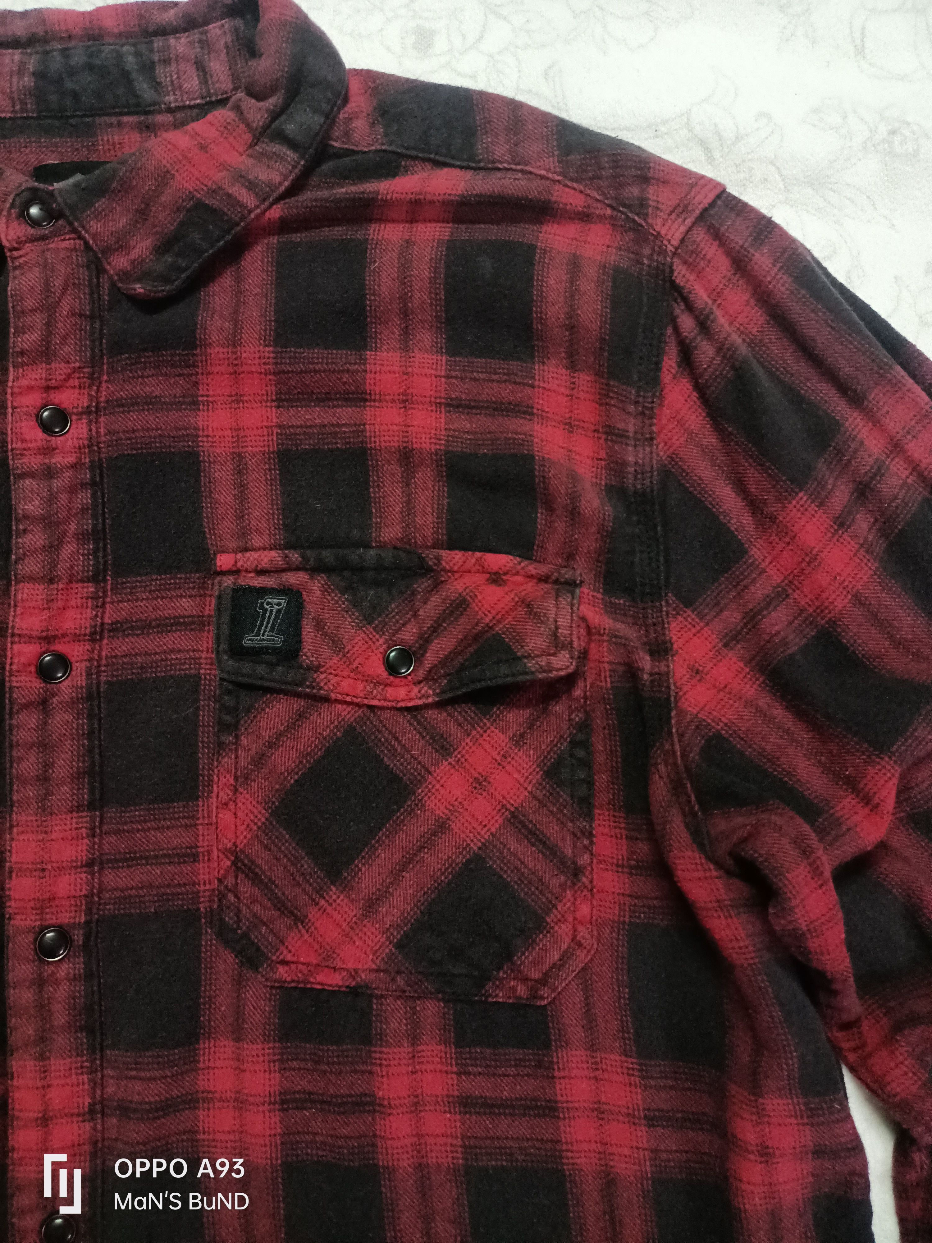 Flannel × Harley Davidson × Vintage HARLEY DAVIDSON Men's Red Plaid Flannel Slim Fit 99023-16VM Size US XL / EU 56 / 4 - 3 Thumbnail