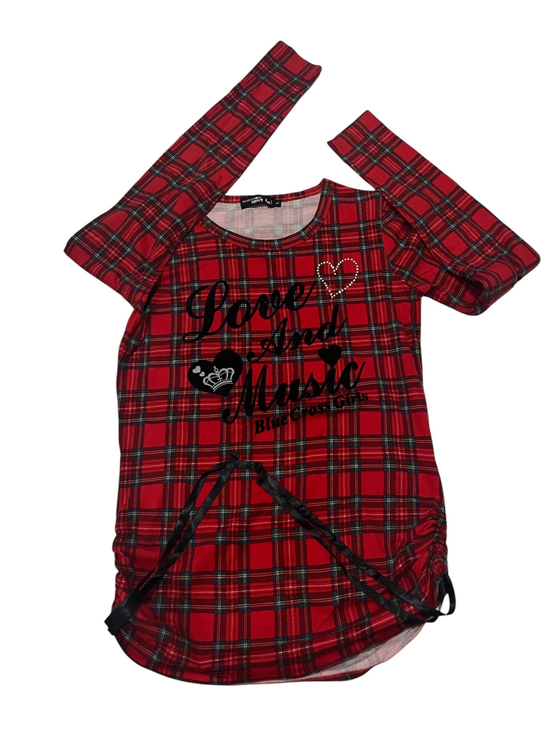 Angel Blue Blue Cross Japan Y2K “Love and Music” Drawstring Long Sleeve Size S / US 4 / IT 40 - 4 Thumbnail