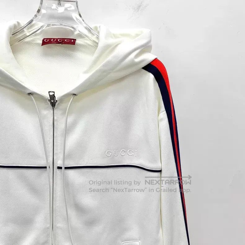 Gucci Gucci White logo letter embroidery side stripe hooded draw Size US M / EU 48-50 / 2 - 3 Thumbnail