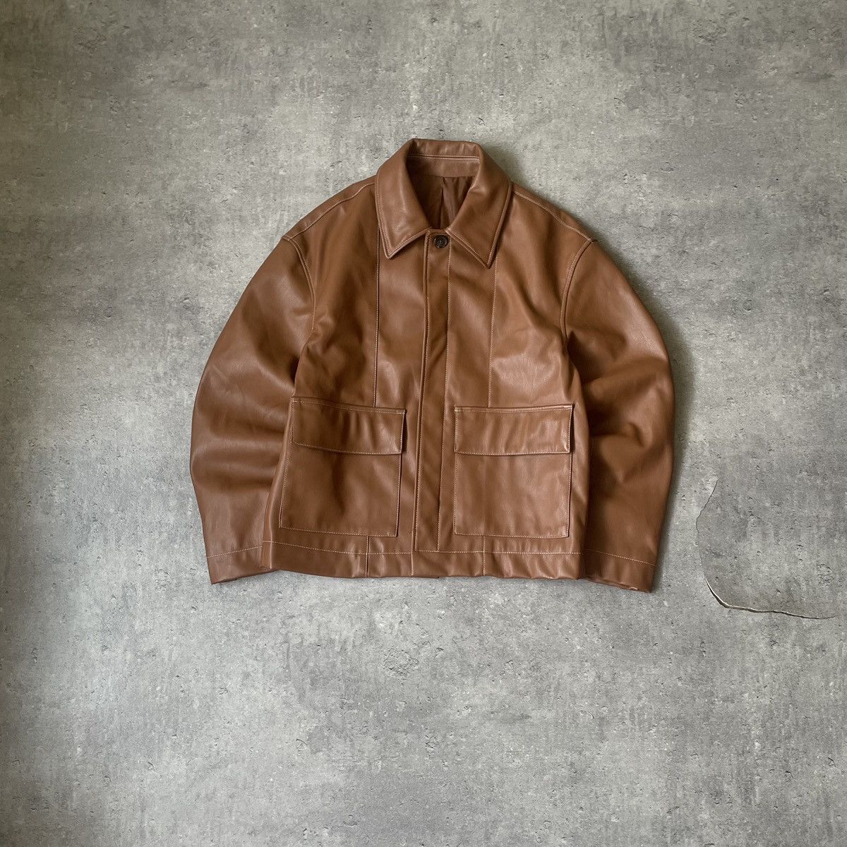 Branded Leather × Leather Jacket × Usn ORCHARD M/C DIST INC