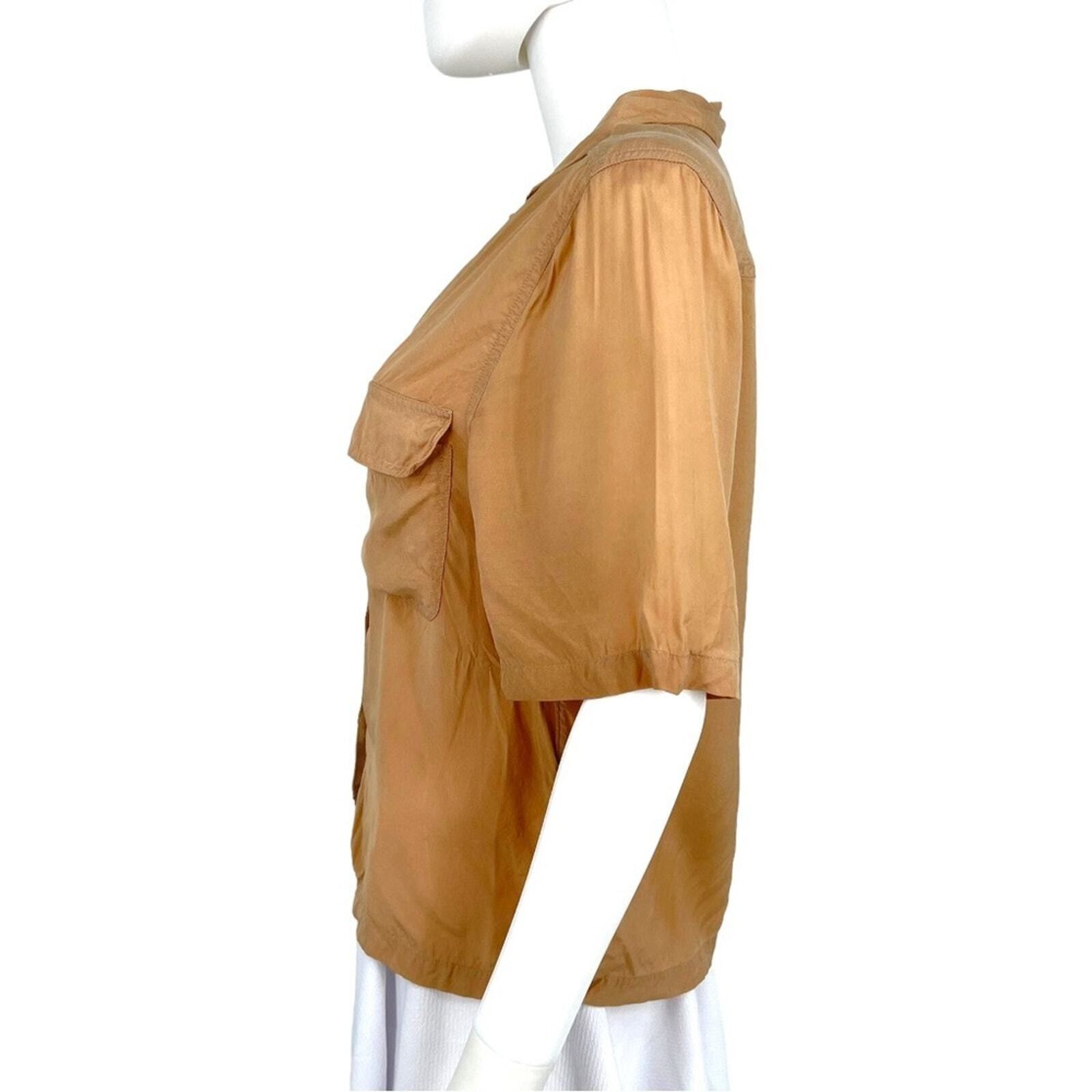 & Other Stories & Other Stories 2 Blouse Brown Button Short Sleeve Collared Size XS / US 0-2 / IT 36-38 - 2 Thumbnail