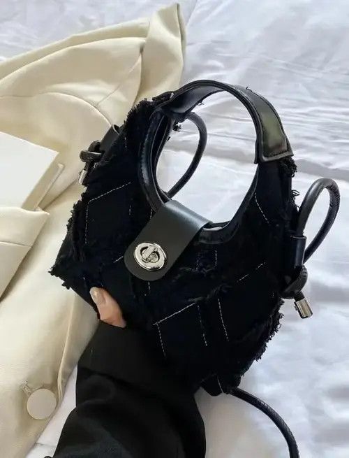 Other Frail Detailed Fuzzy Hobo Bag Size ONE SIZE - 1 Thumbnail