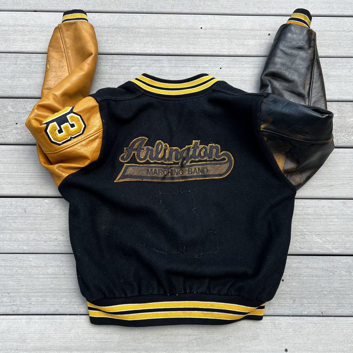 Vintage Vintage Varsity Jacket with Leather sleeves Size US L / EU 52-54 / 3 - 2 Thumbnail