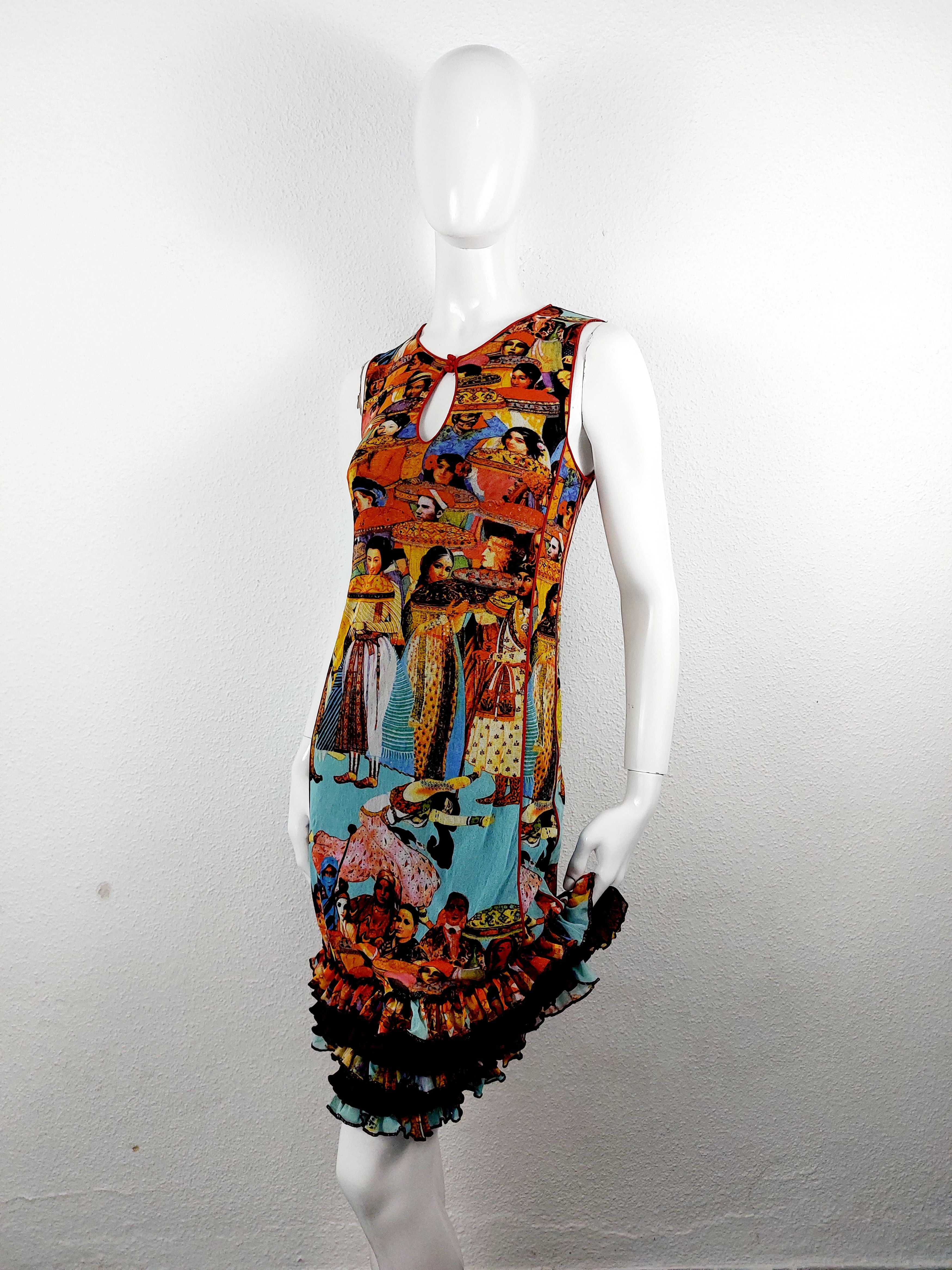 Jean Paul Gaultier Jean Paul Gaultier Asian Indian Faces People Ruffled Dress Size M / US 6-8 / IT 42-44 - 11 Thumbnail