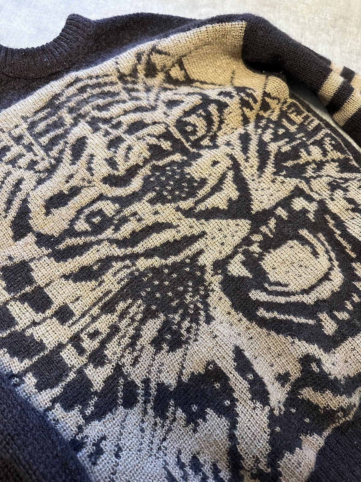 Japanese Brand 80's Vintage Kansai Yamamoto style Tiger Knit Sweater Size US M / EU 48-50 / 2 - 3 Thumbnail