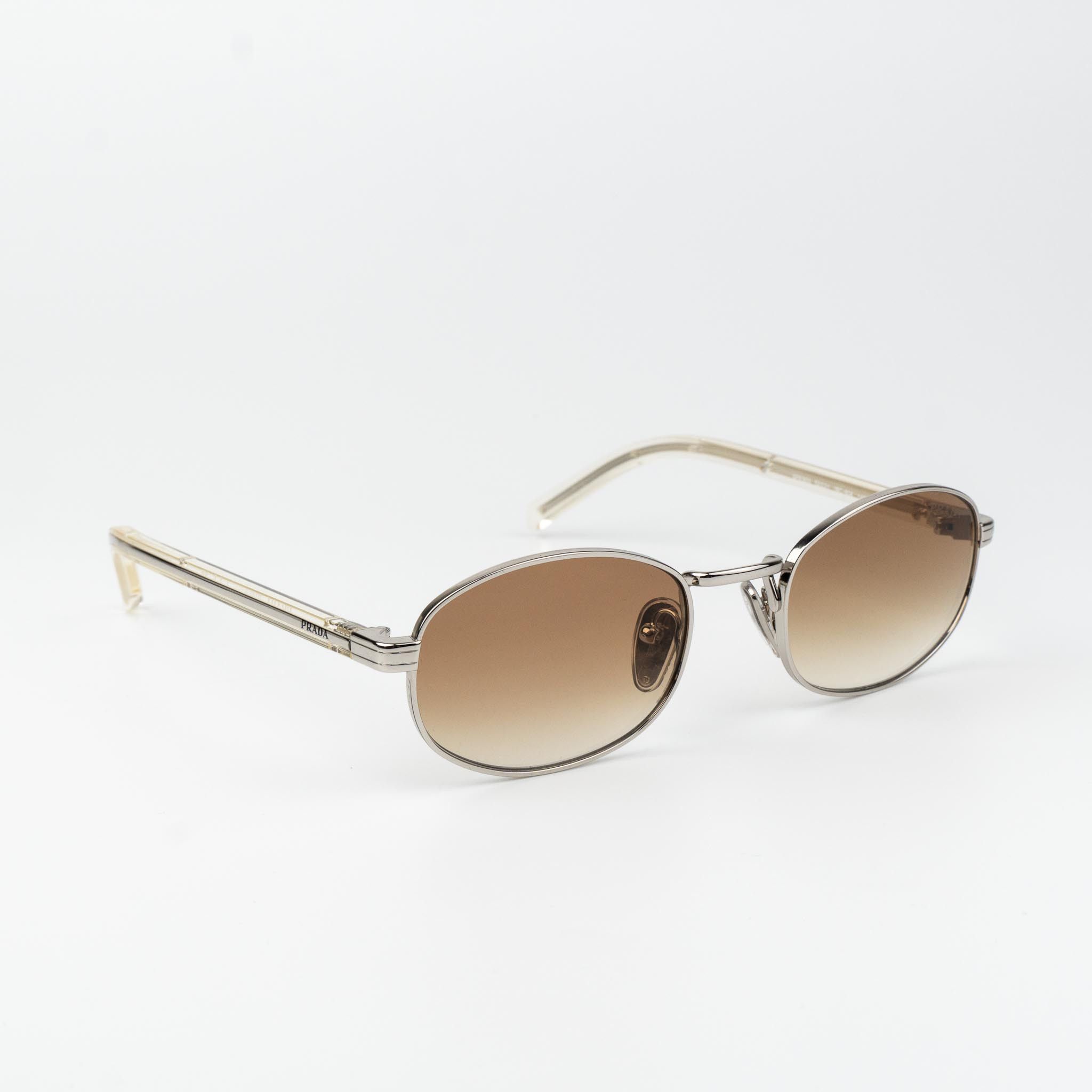 Prada Prada Women Sunglasses Oval PRB53S 1BC80K NEW AUTHENTIC Size ONE SIZE - 6 Thumbnail
