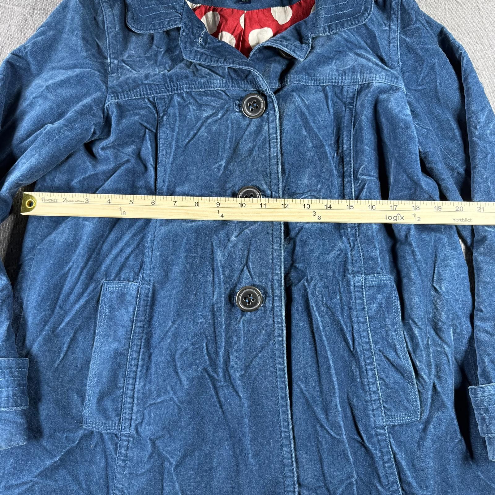 Boden Boden Coat Women's 14 Blue Red White Polka Dot Lining Size XL / US 12-14 / IT 48-50 - 4 Thumbnail