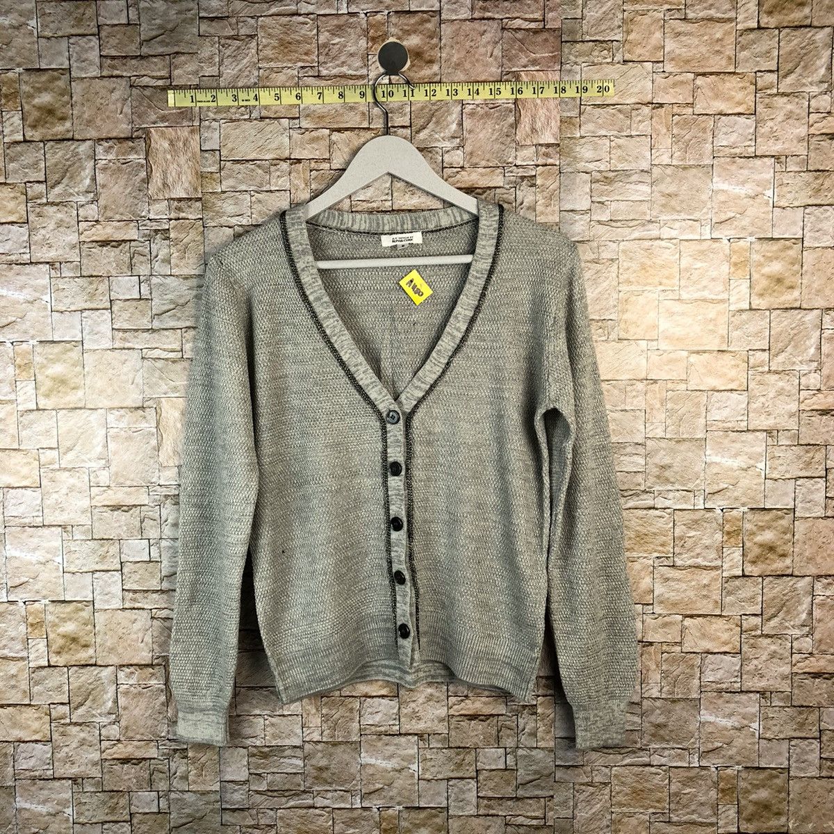 Japanese Brand Alpha Club Grey Cardigan Knitwear #A1180 Size US M / EU 48-50 / 2 - 1 Thumbnail
