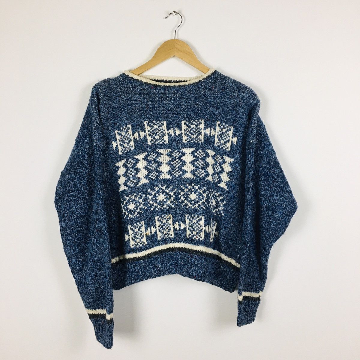 Homespun Knitwear × Vintage Vintage Illustration Acrylic Crop Top Knit Size L / US 10 / IT 46 - 1 Thumbnail