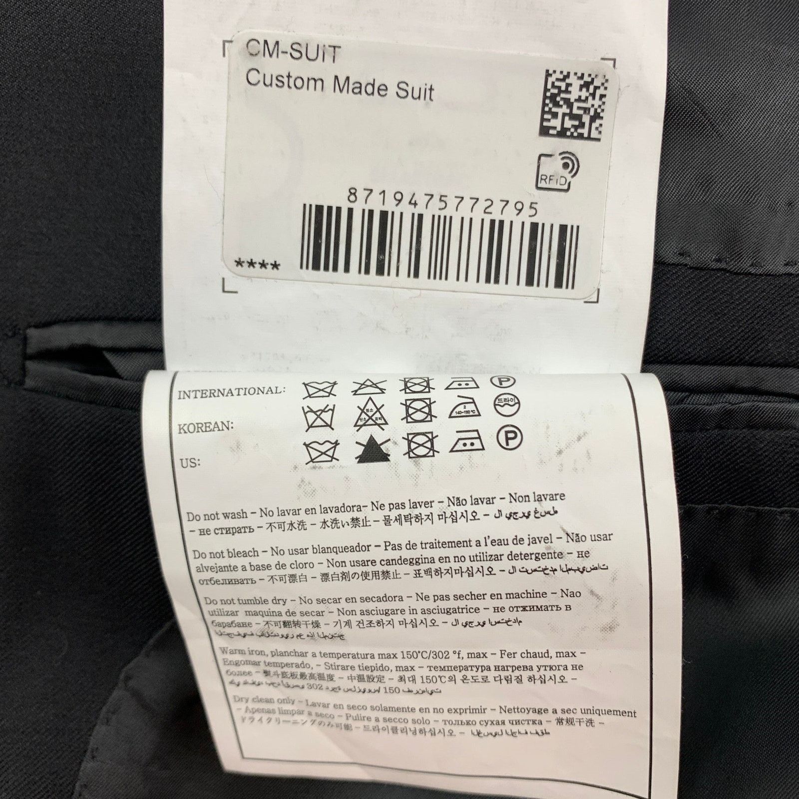 Suitsupply SUITSUPPLY Size 36 Black Wool Single Breasted Suit Size 36R - 8 Thumbnail