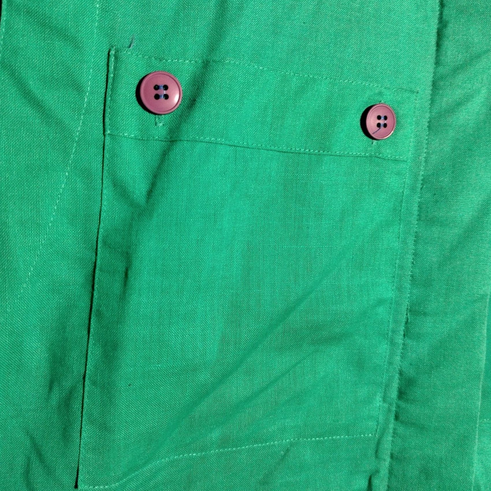 Vintage Bonnie Boerer Unlimited Blouse S Green Button Nautical Porthole Palm Tree Cruise Beaded Accents Size S / US 4 / IT 40 - 6 Thumbnail