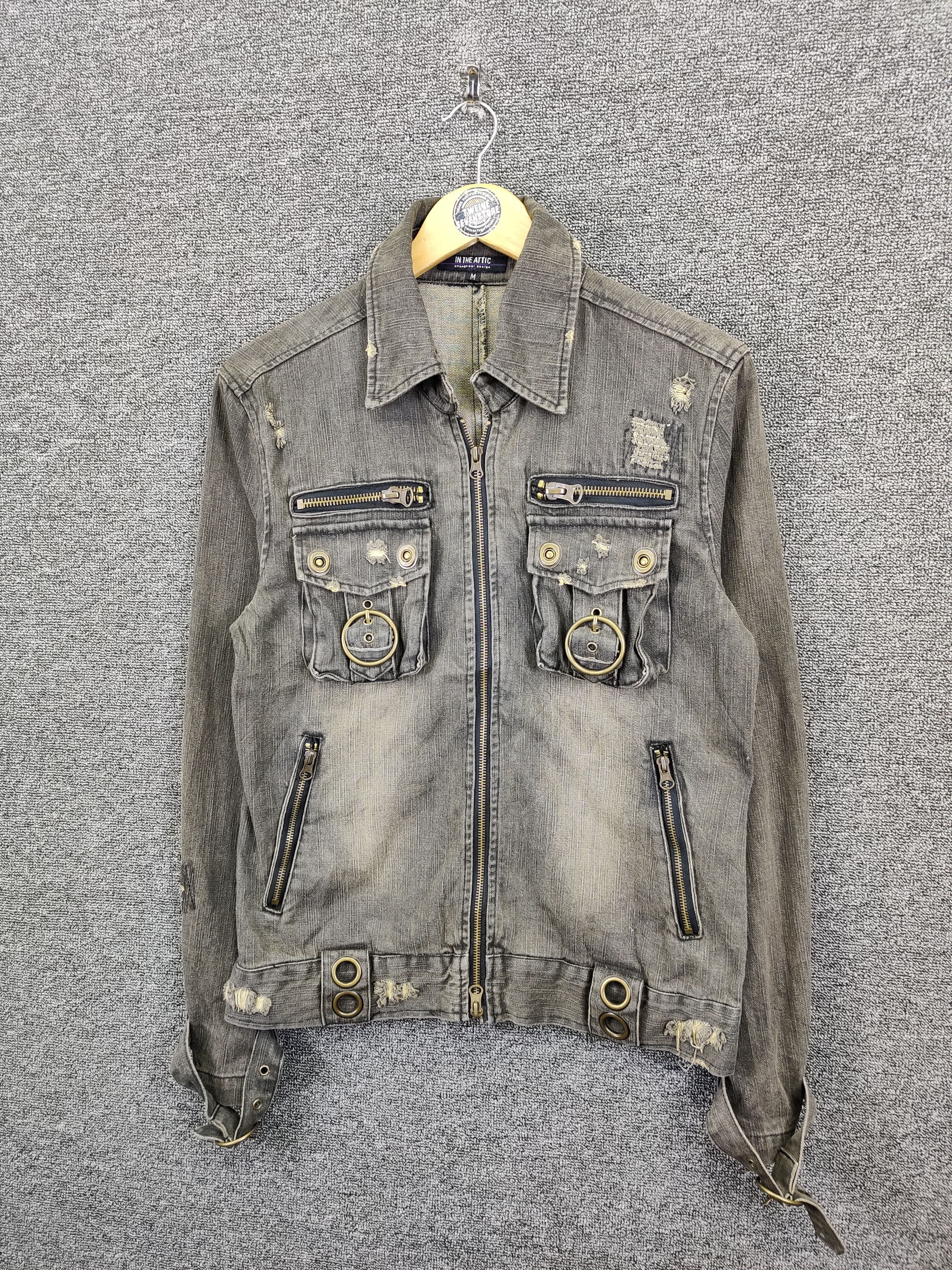 In The Attic Vintage In The Attic Gothic Bondage Punk Denim Jacket Size US M / EU 48-50 / 2 - 2 Thumbnail