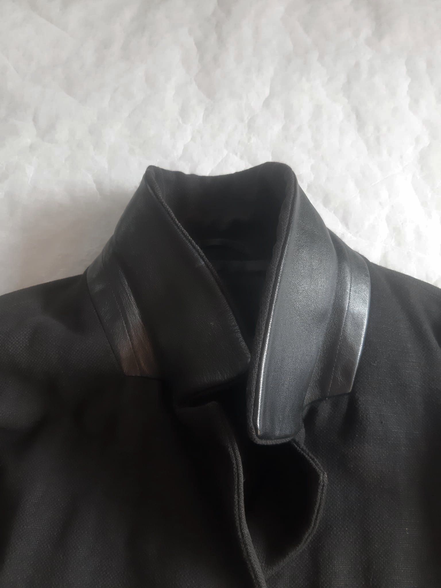 Prada Prada SS 1998 Leather Details Linen Cropped Jacket Size 40R - 5 Thumbnail