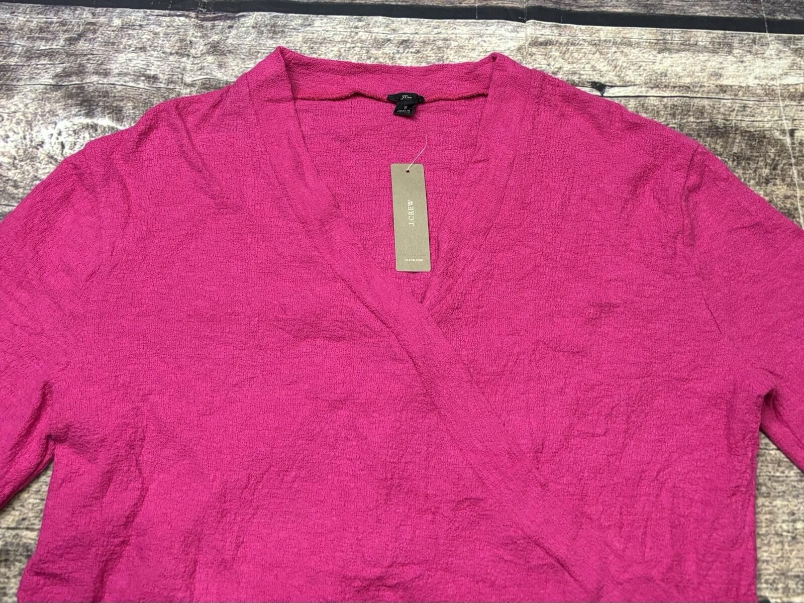 J.Crew J Crew Sweater Womens Small Cotton Cross Front Pink Pullover Size S / US 4 / IT 40 - 4 Thumbnail