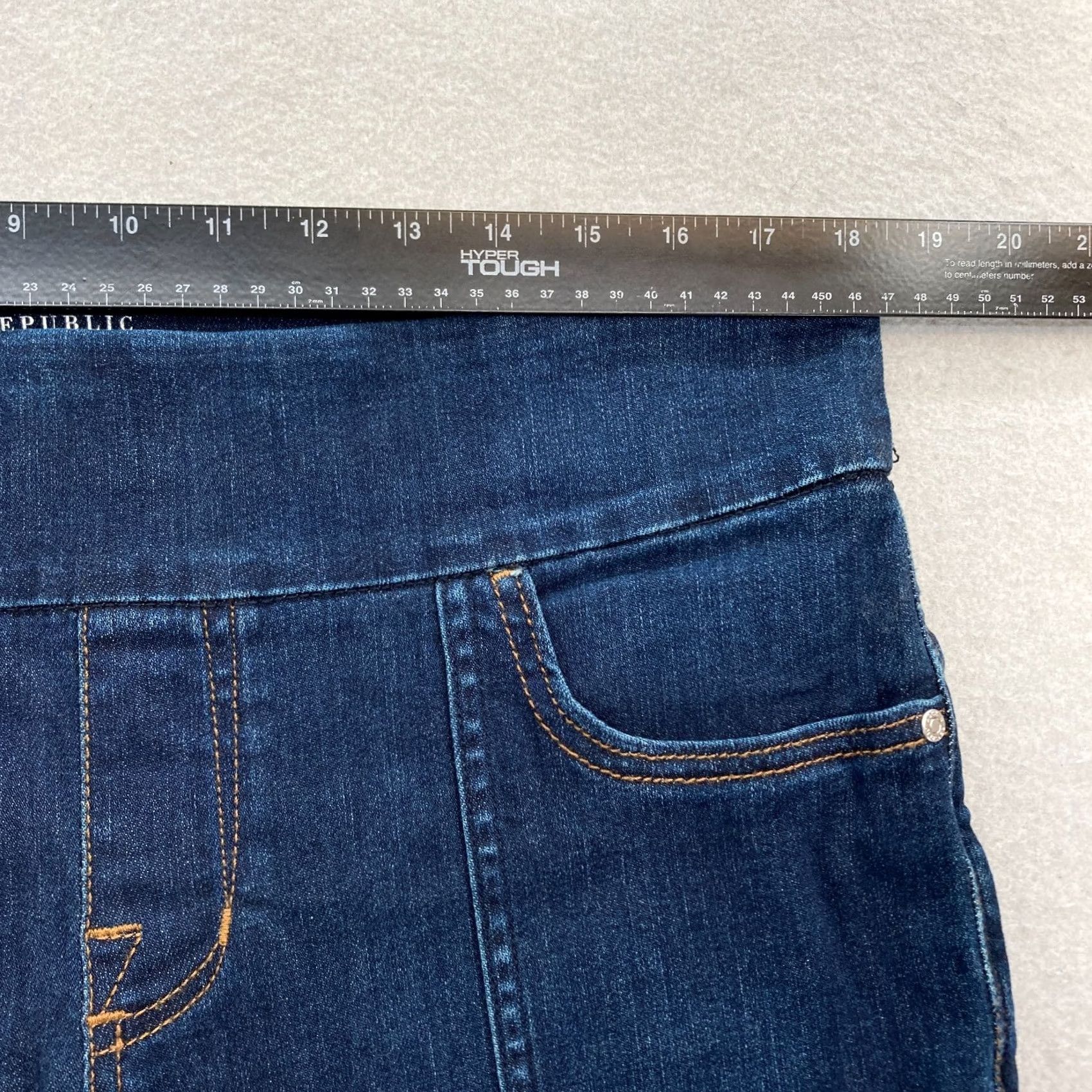 Vintage Rock & Republic Jeans Womens 16S Dark Wash Denim RX Fever Legging Pull On Grunge Size 38" / US 16 / IT 52 - 6 Thumbnail