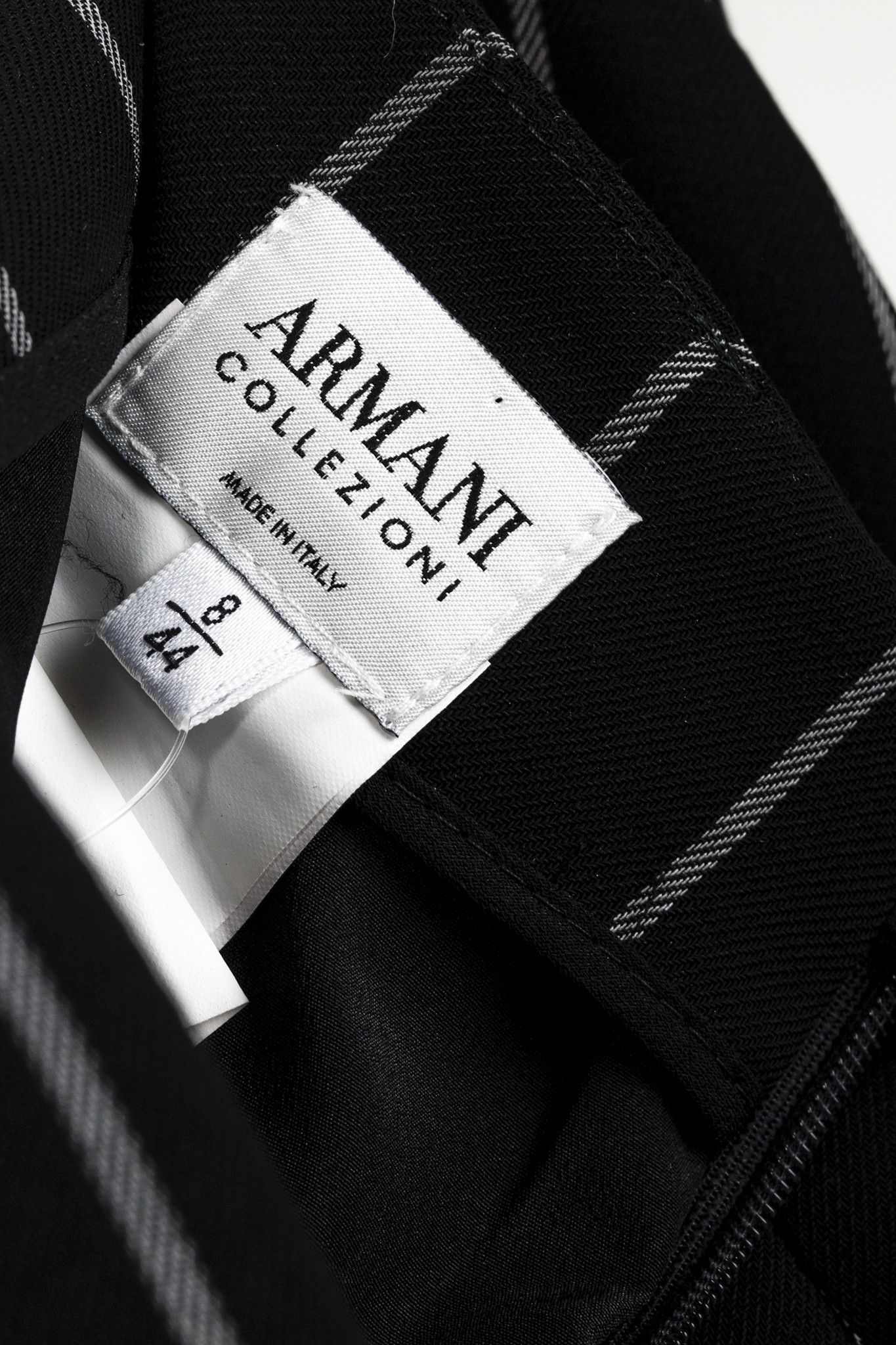 Armani Collezioni Armani Collezioni Black Pinstripe Skirt Size 31" - 4 Thumbnail