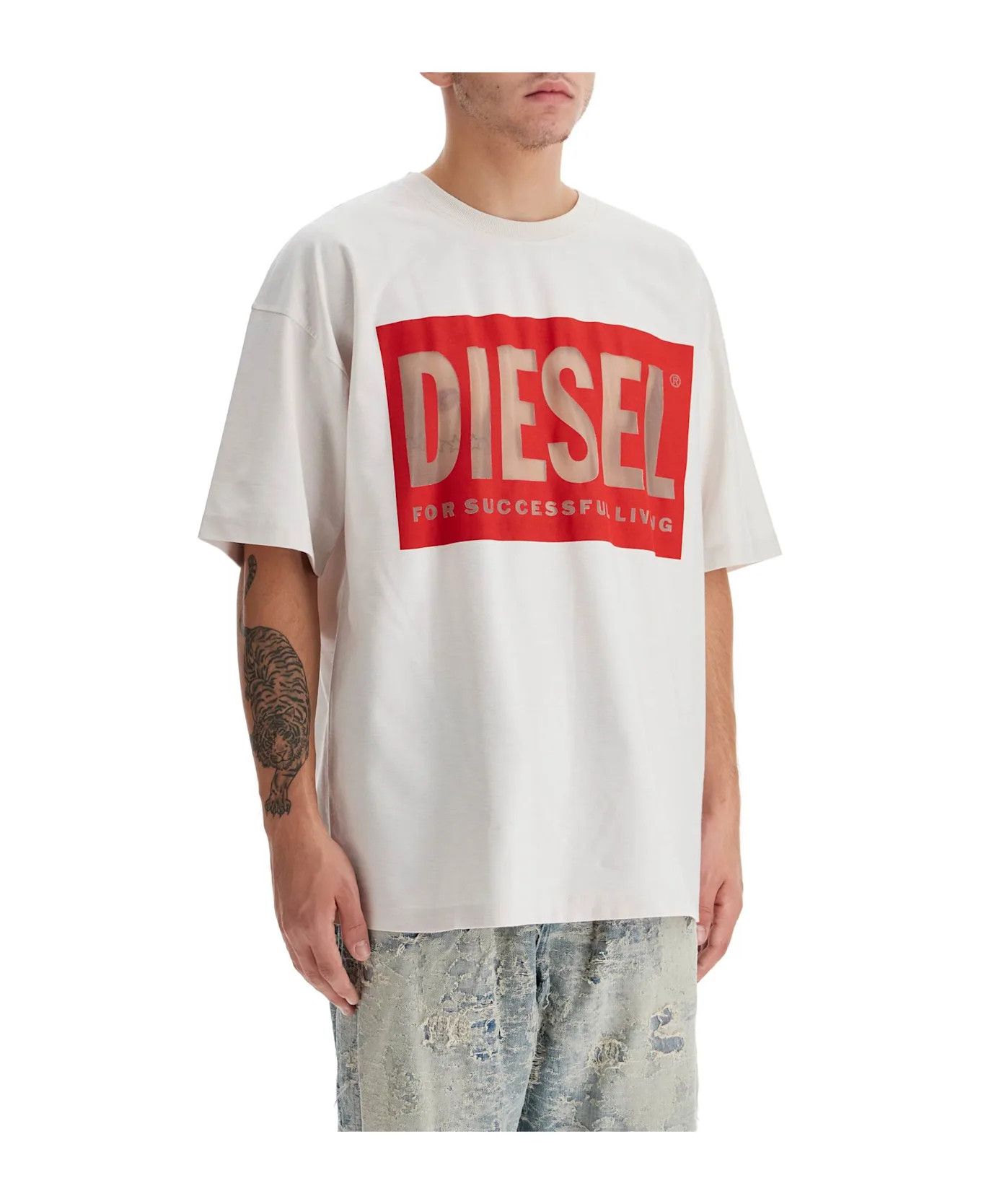 Diesel o1mle1025 T-Box S4 T-Shirt in White Size US M / EU 48-50 / 2 - 2 Thumbnail