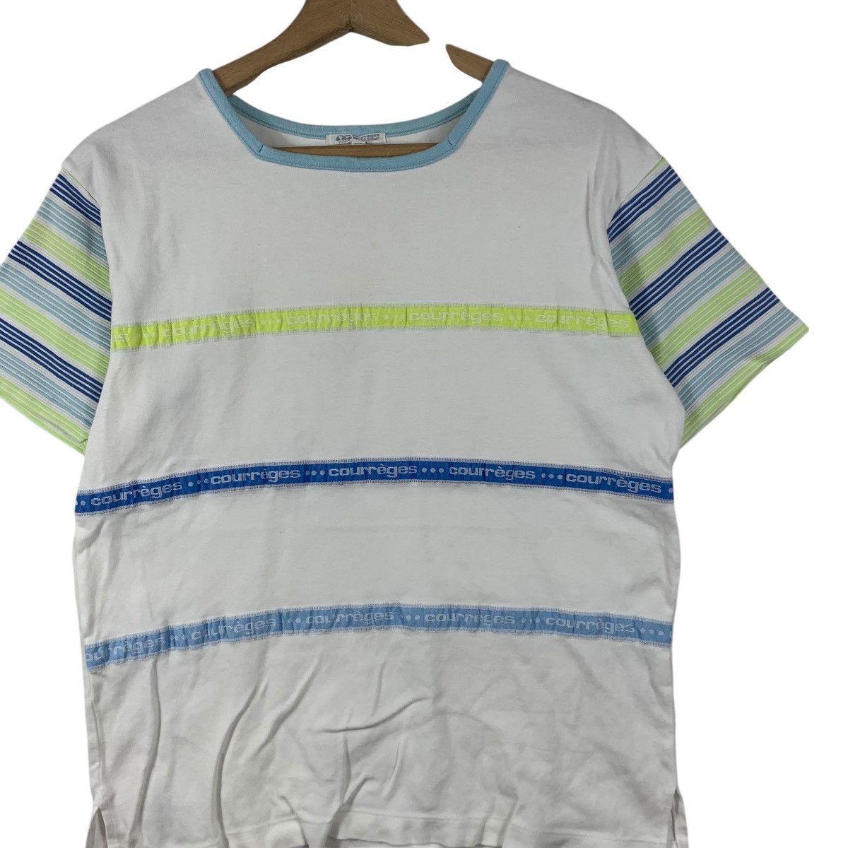 Courreges Vintage COURREGES PARIS Sport Futur Monogram Tee Shirt Size S / US 4 / IT 40 - 4 Thumbnail