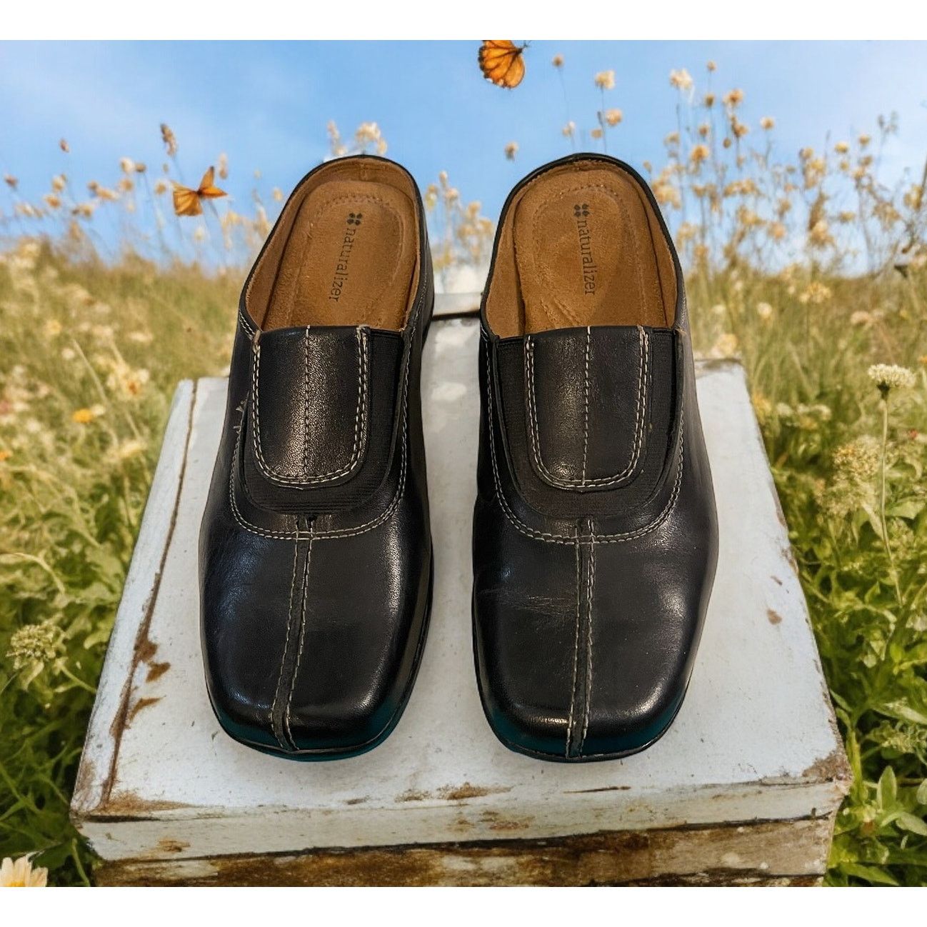 Unknown London Naturalizer Shoes Womens 9.5 M Clogs Mules Black Leather Size US 9.5 / IT 39.5 - 1 Thumbnail