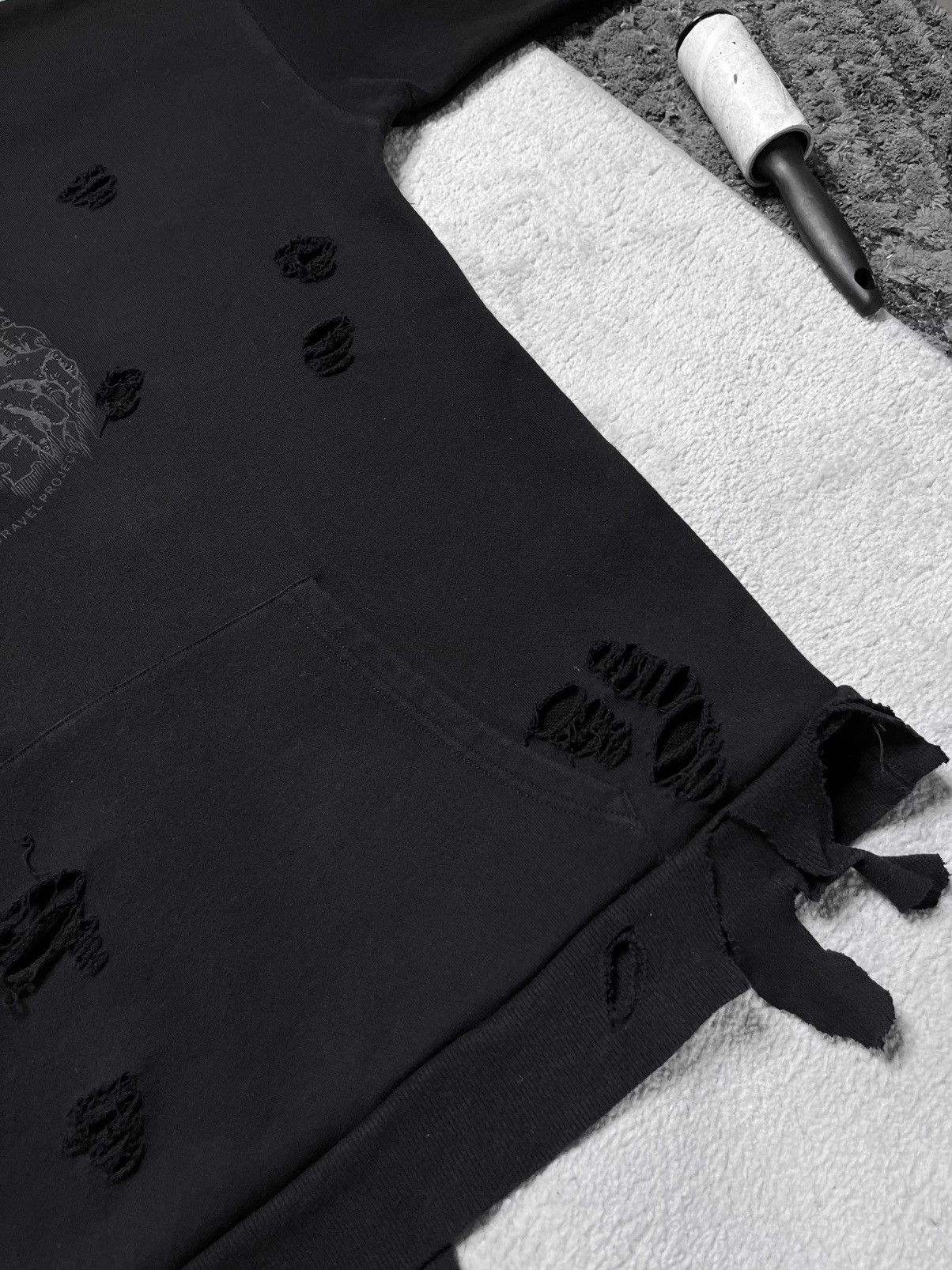 Ben Taverniti Unravel Project Vintage Black Sweatshirt Hoodie Skull Unravel Ben Taverniti Size US XL / EU 56 / 4 - 4 Thumbnail