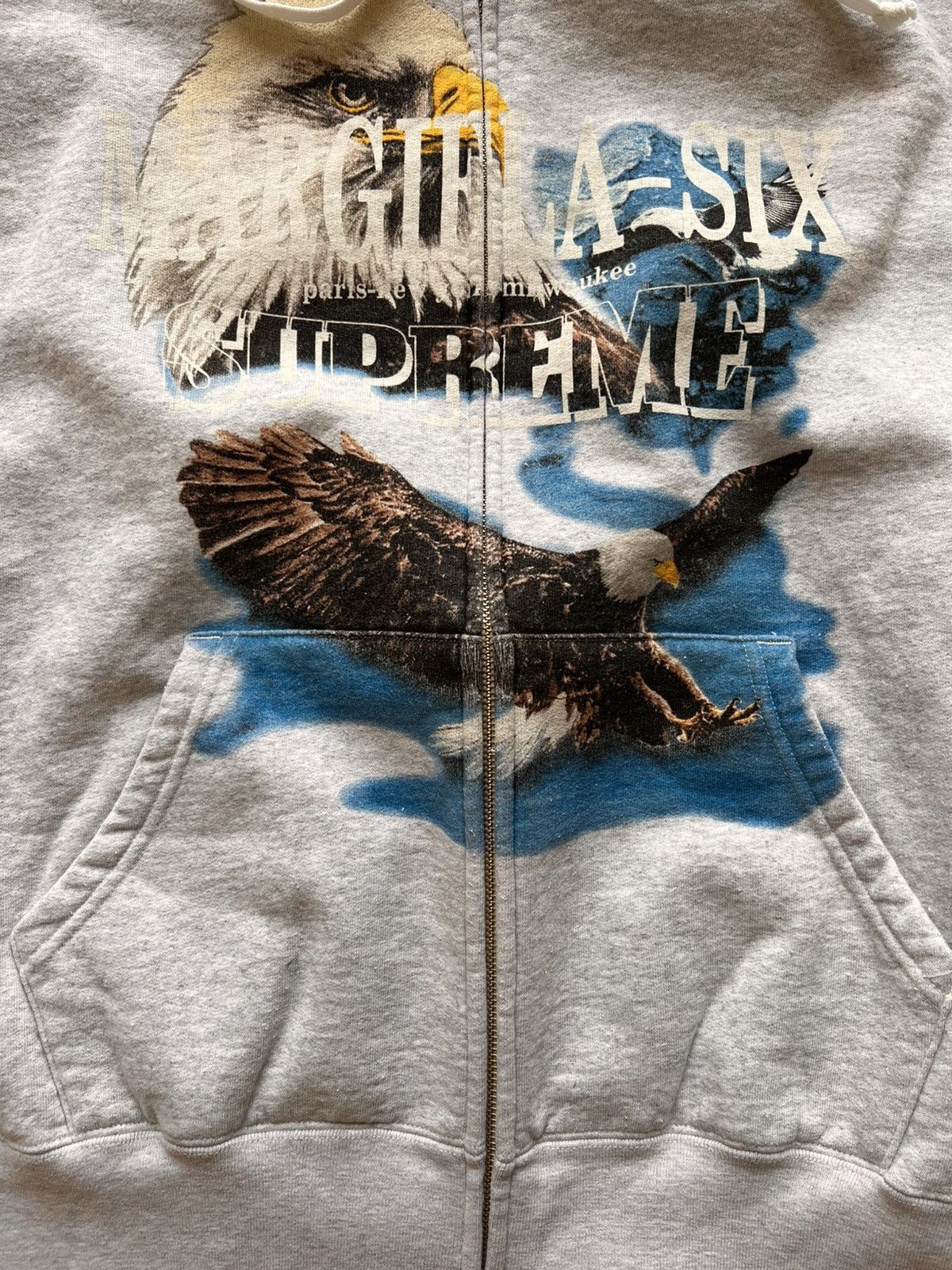 Maison Margiela × Supreme Supreme MM6 Maison Margiela Eagle Zip Hooded Sweatshirt Grey Size US L / EU 52-54 / 3 - 18 Thumbnail
