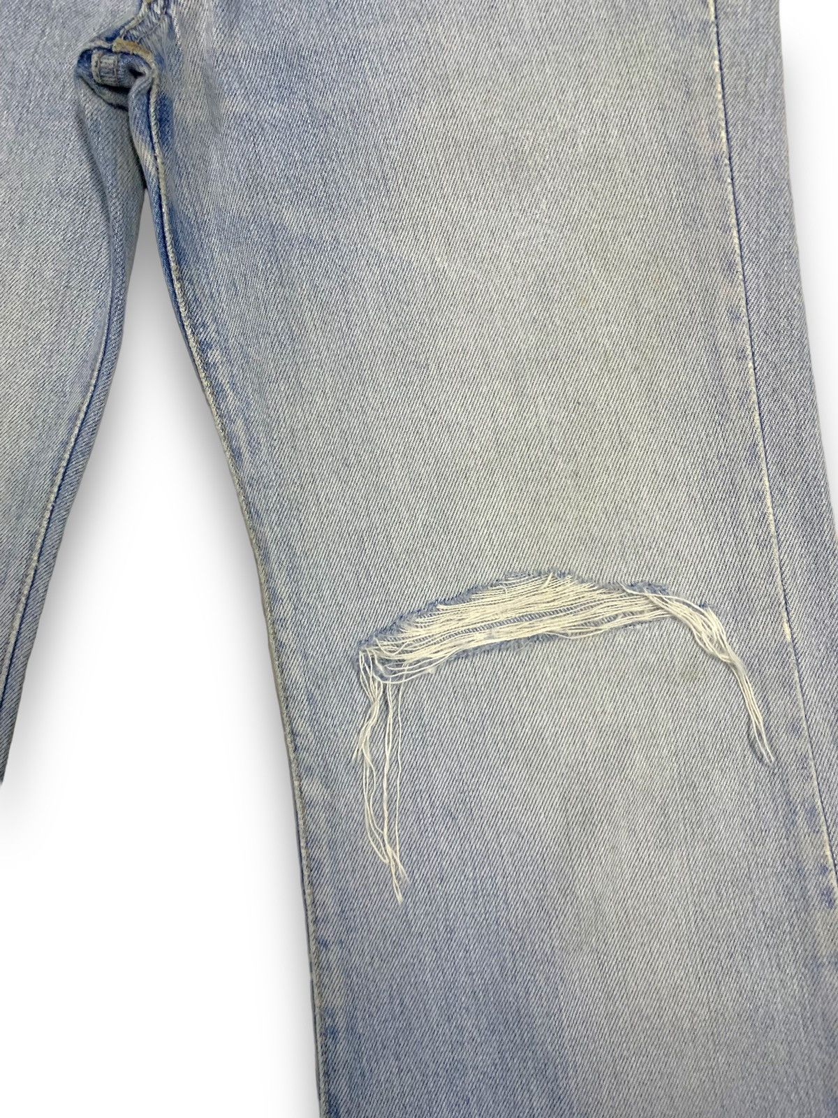 Big John Vintage 90s Big John Dirt Blue Washed Flare Distressed Jeans Size US 29 - 10 Thumbnail