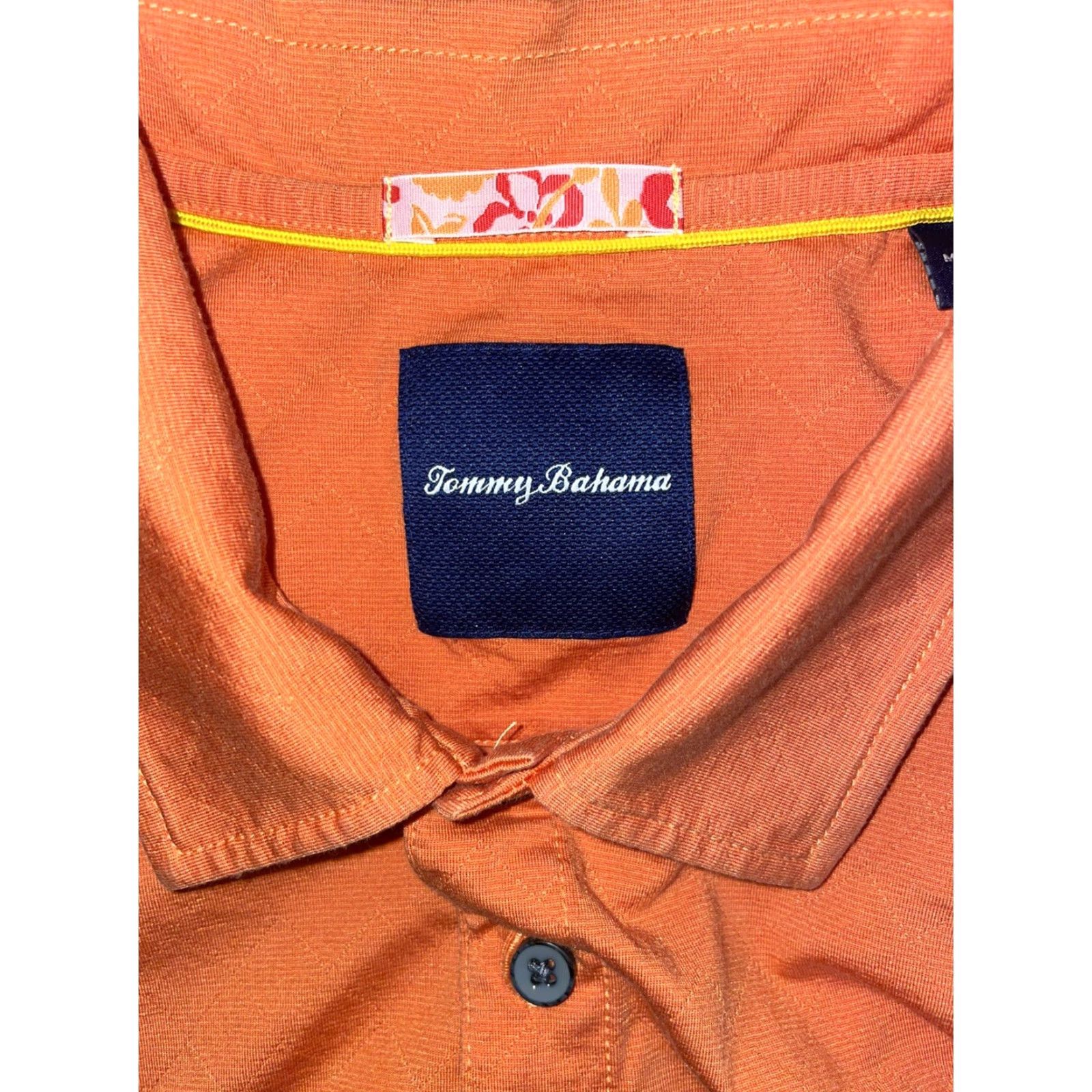 Tommy Bahama Tommy Bahama Polo Golf Mens L Orange Cotton Slik Blend Polo Size US L / EU 52-54 / 3 - 6 Thumbnail