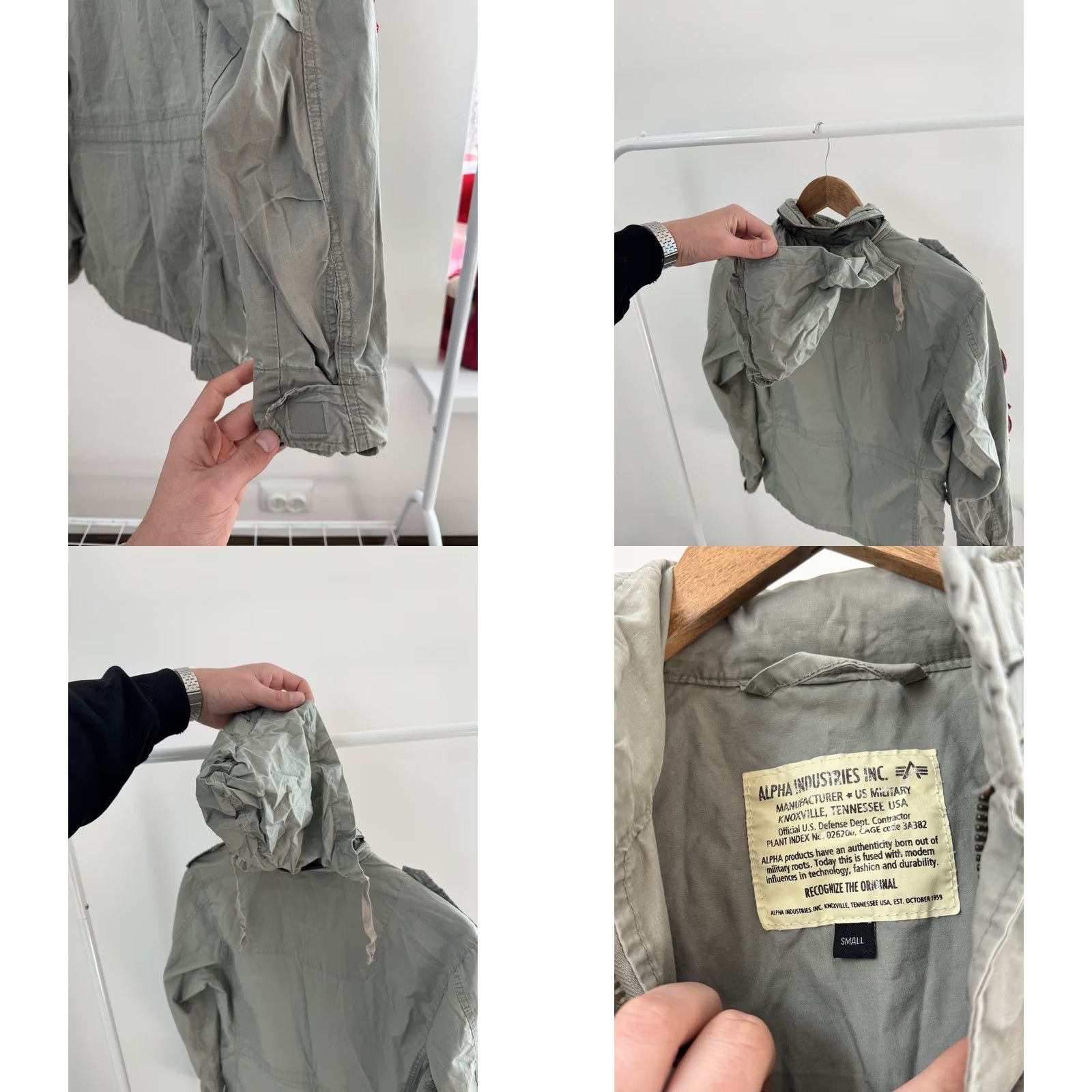 Alpha Industries VINTAGE Alpha Industries Jacket Military 90s Y2K Multi Pocket Cargo Gray S Men Size US S / EU 44-46 / 1 - 9 Thumbnail