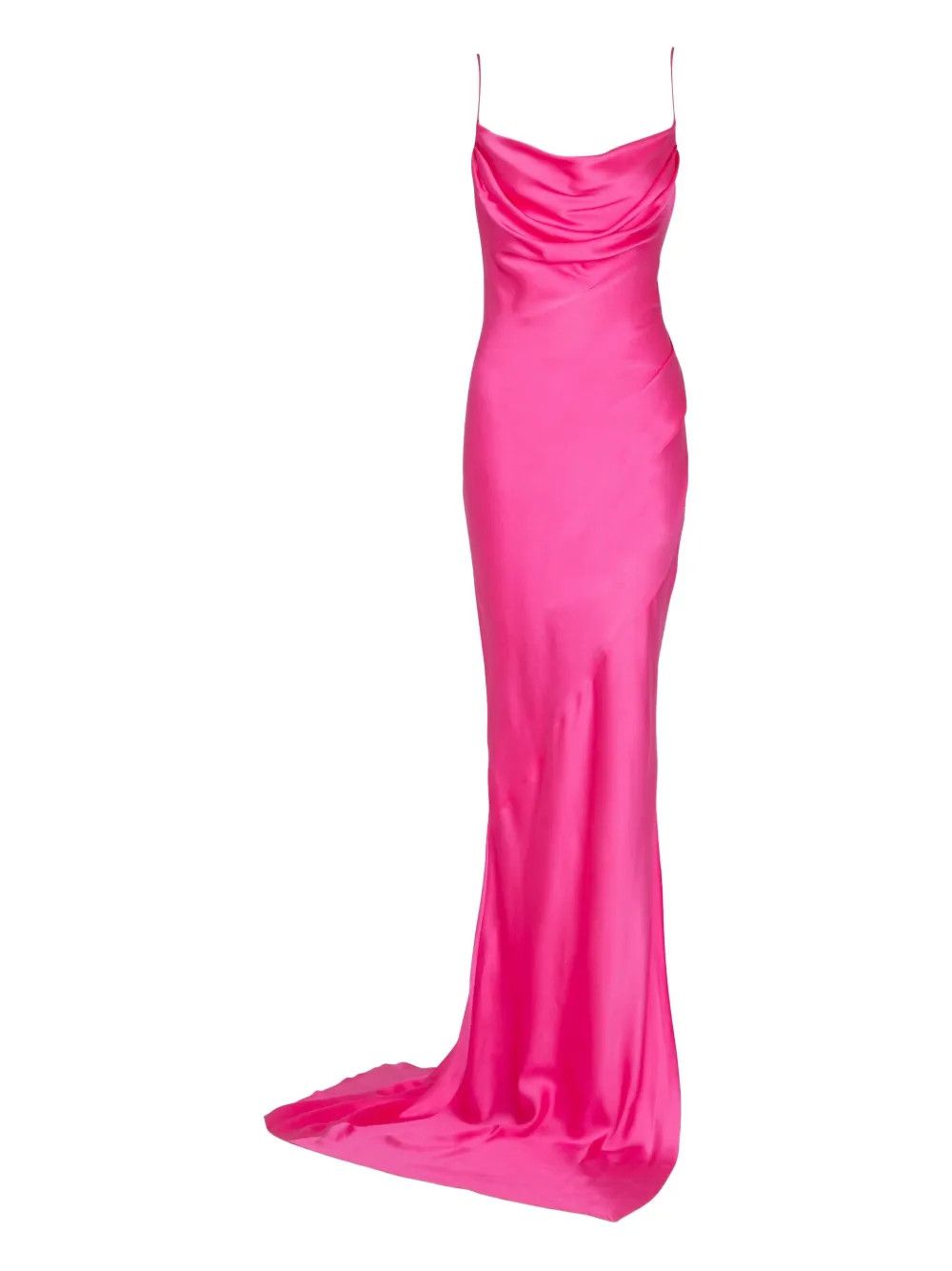 Balmain o1s1wg110526 Draped Satin Gown in Pink Size XL / US 12-14 / IT 48-50 - 1 Thumbnail